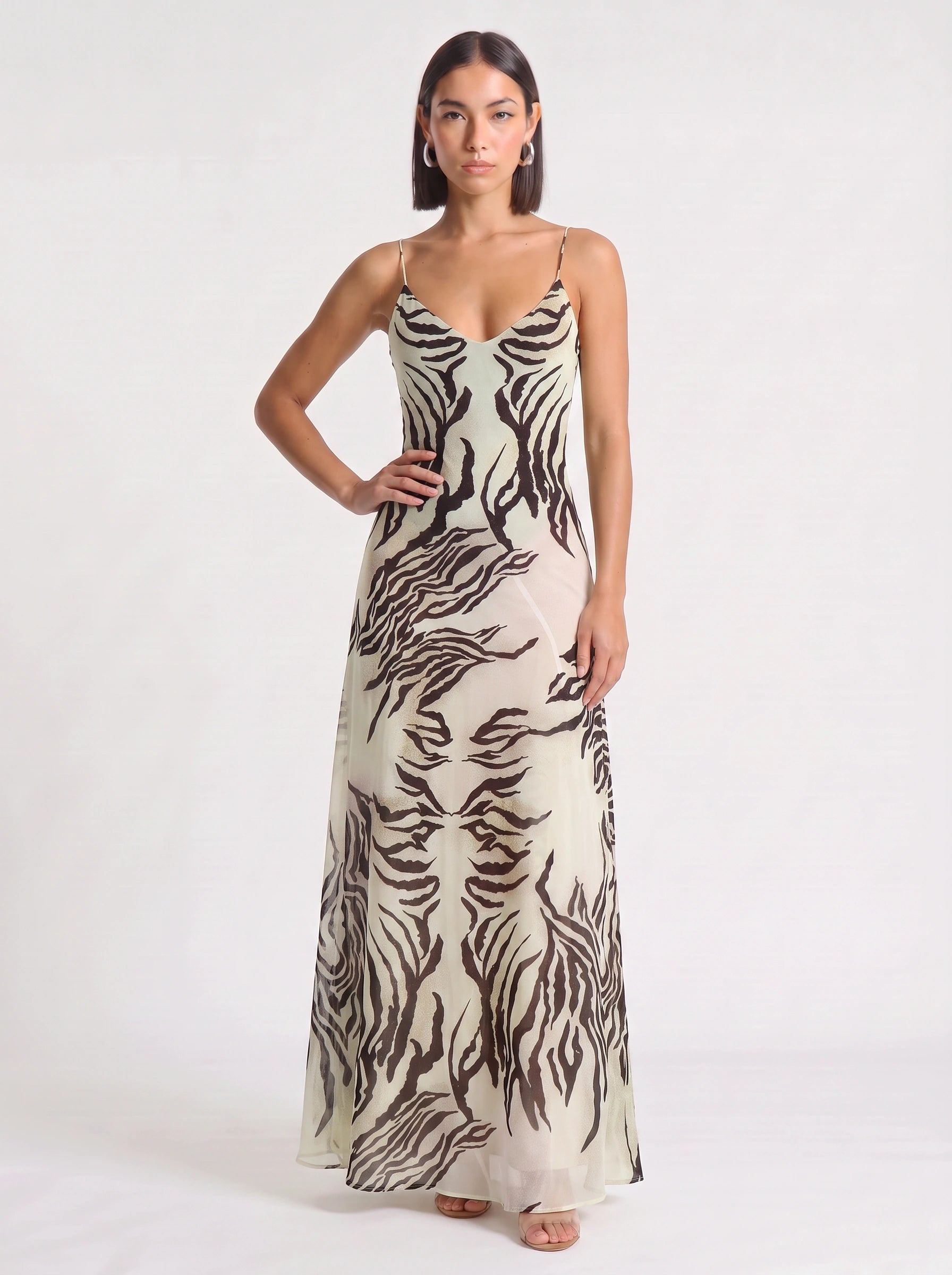 Tigraia Slip Maxi Dress – Animal Print Formal Women Summer Wedding Guest Cocktail Maxi Dress