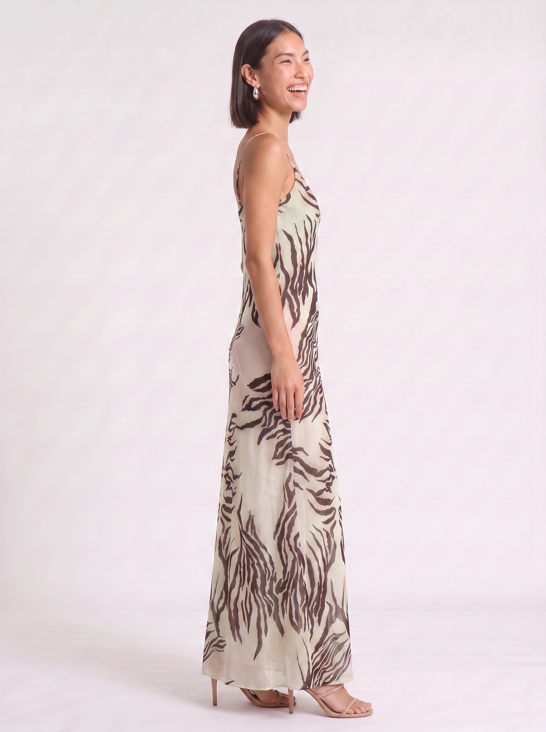 Tigraia Slip Maxi Dress – Animal Print Formal Women Summer Wedding Guest Cocktail Maxi Dress