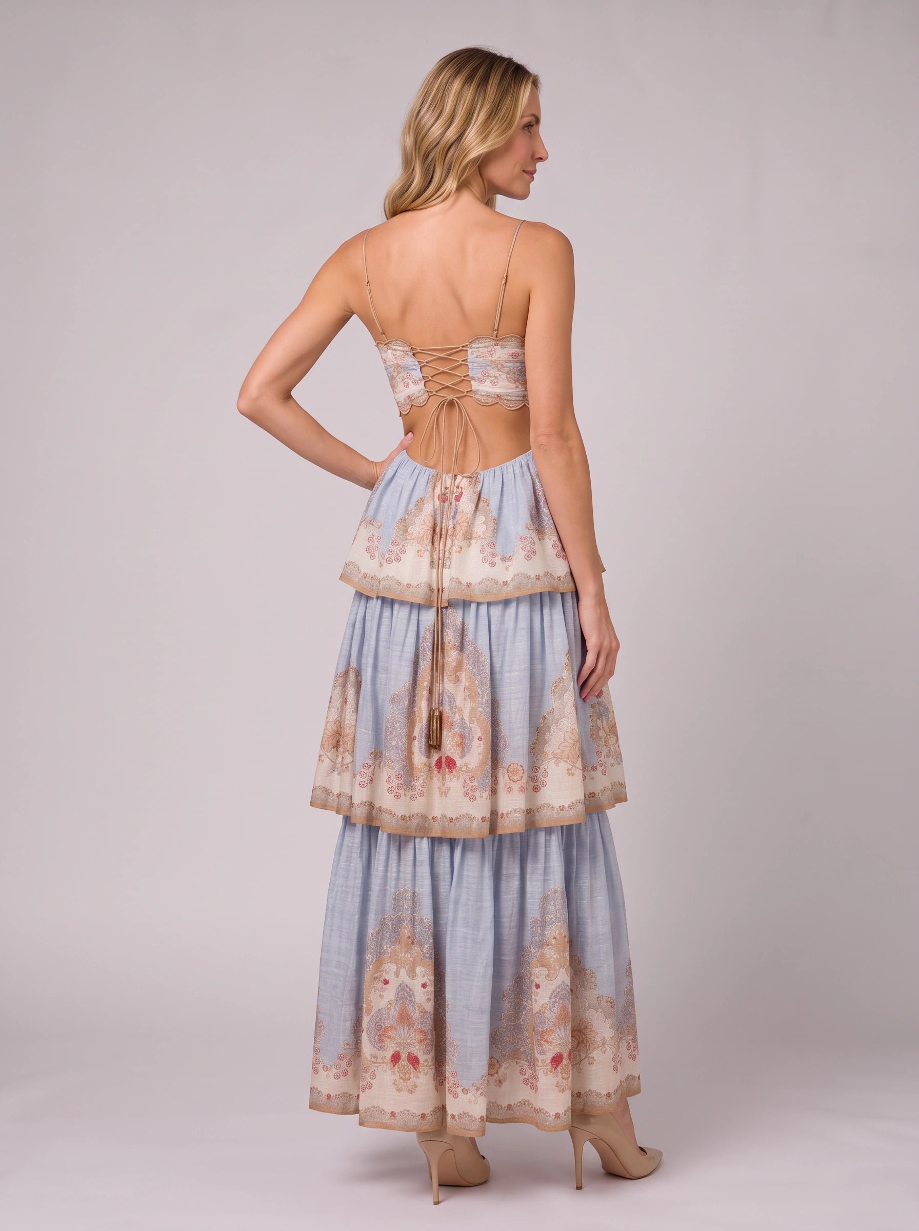 Solea Tiered Cutout Maxi Dress – Summer Dresses Women Formal Cocktail Wedding Guest Boho Sundress Maxi Dress