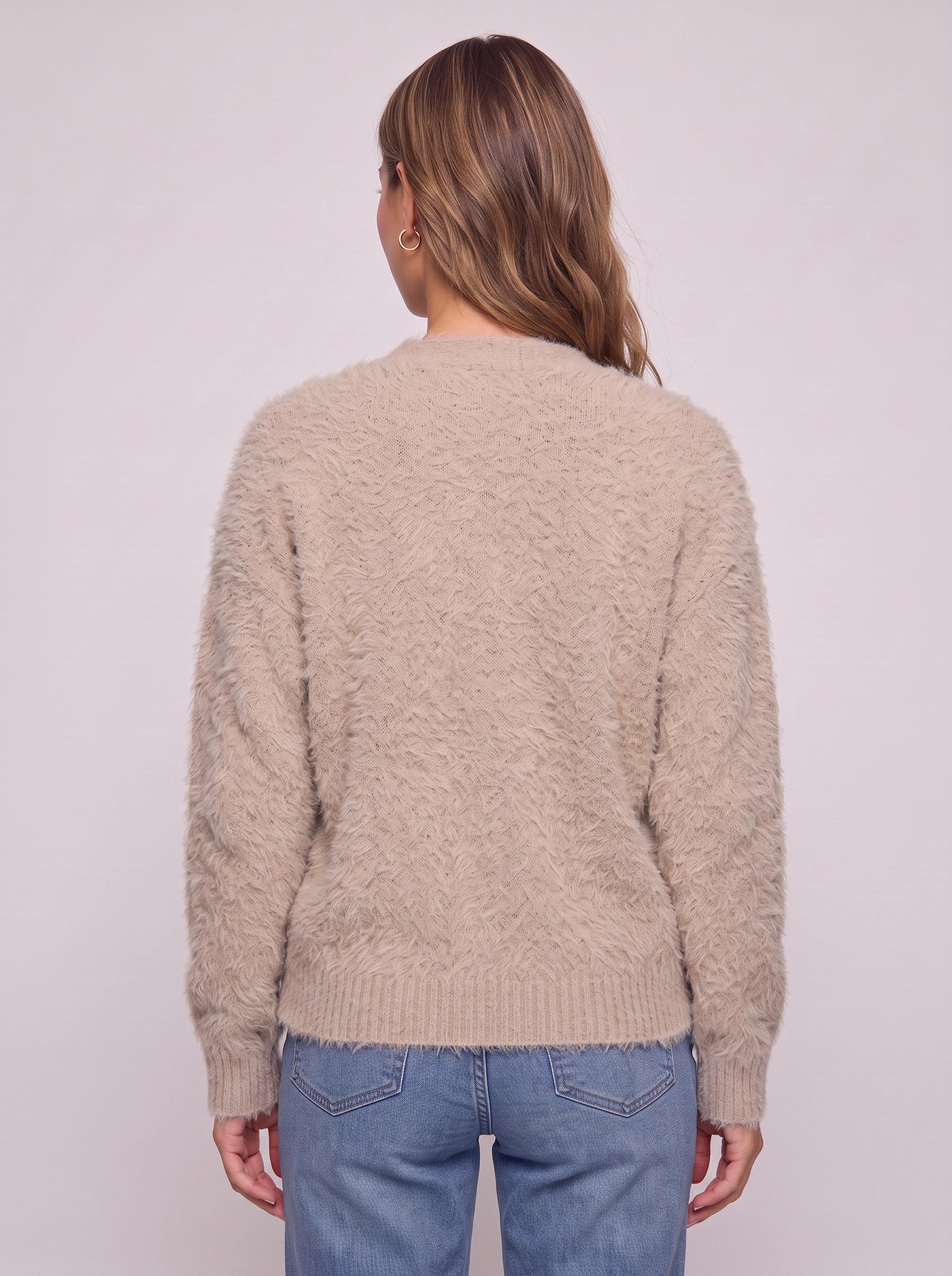 Gilet en maille texturée Fuzzio – Gilet léger d’été doux et confortable pour femme, boutonné sur le devant, à col en V