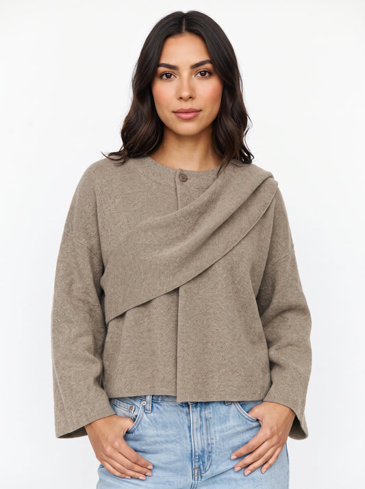 Piegaro Draped Collar Knit Jacket – Women Casual Smart Office Lightweight Summer Jacket