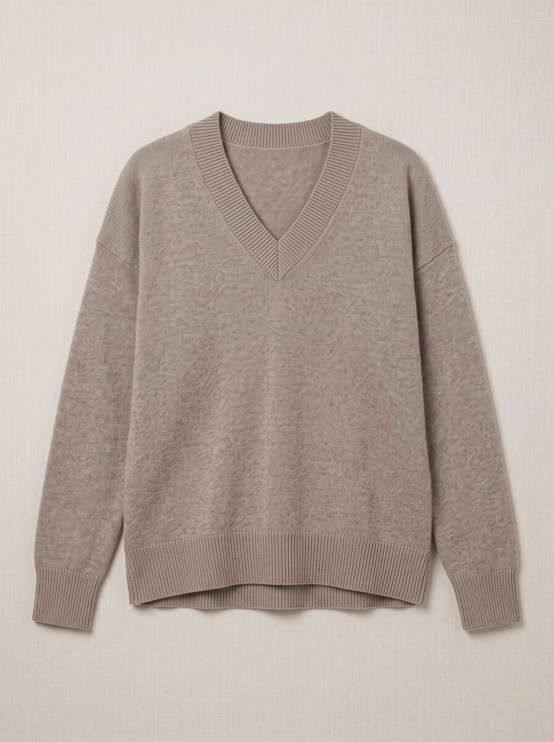 Costara V-Neck Knit Jumper – Ribbed Trim Women Casual Oversized Lightweight Summer Pullover Sweater