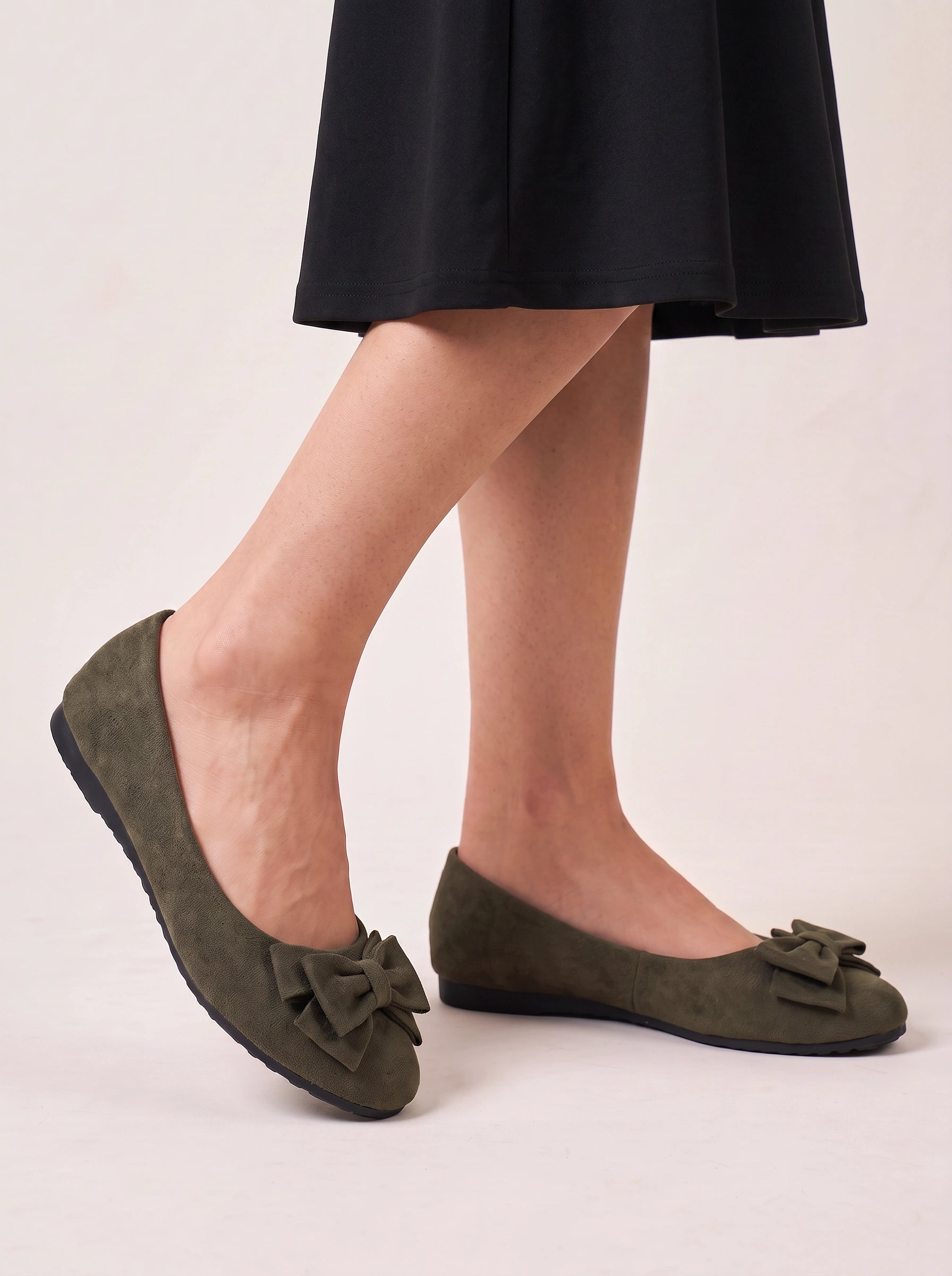 Ballerines à nœud Fiocco – ballerines en daim pour femme, à enfiler, plates, à nœud