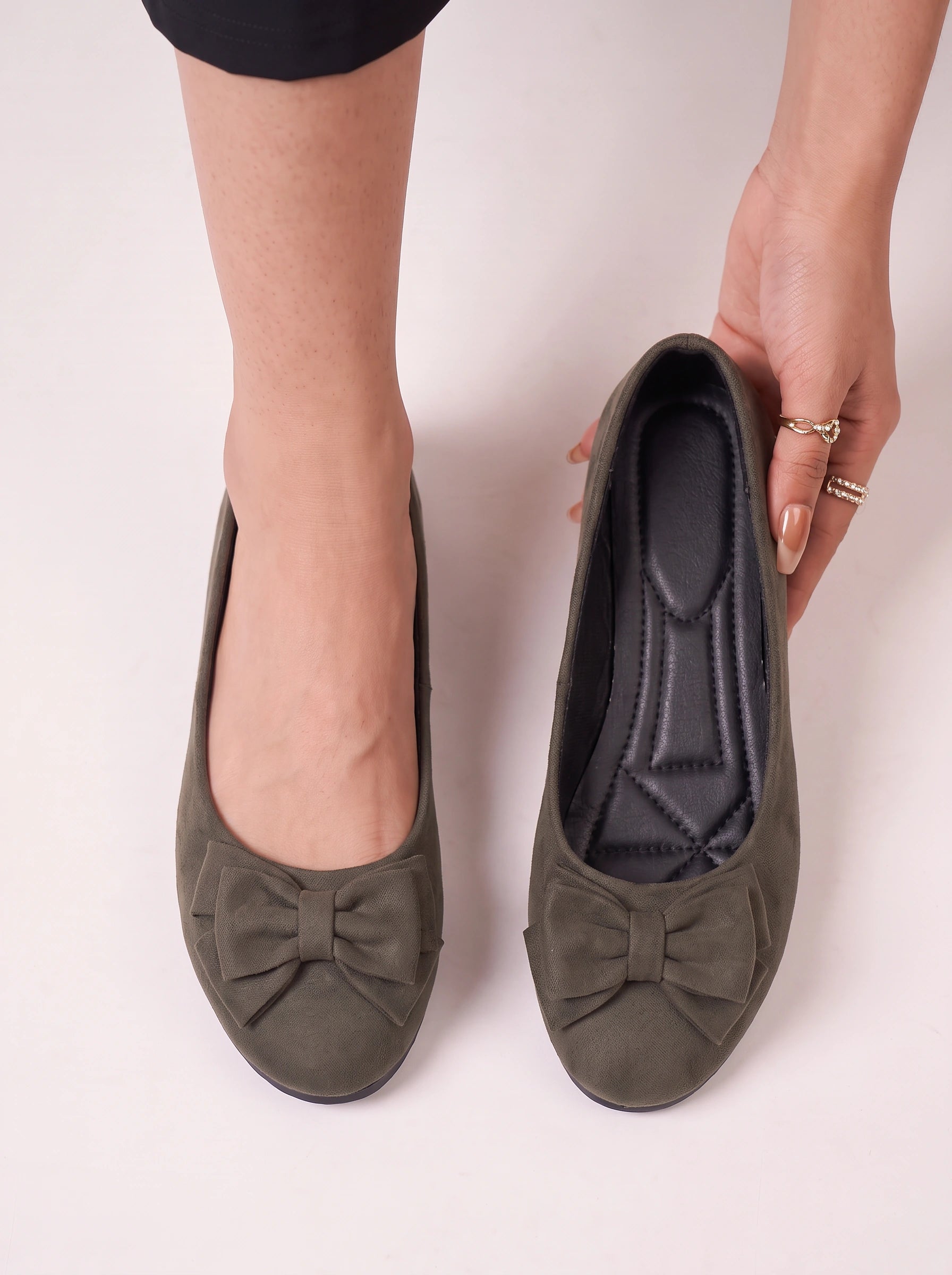 Ballerines à nœud Fiocco – ballerines en daim pour femme, à enfiler, plates, à nœud
