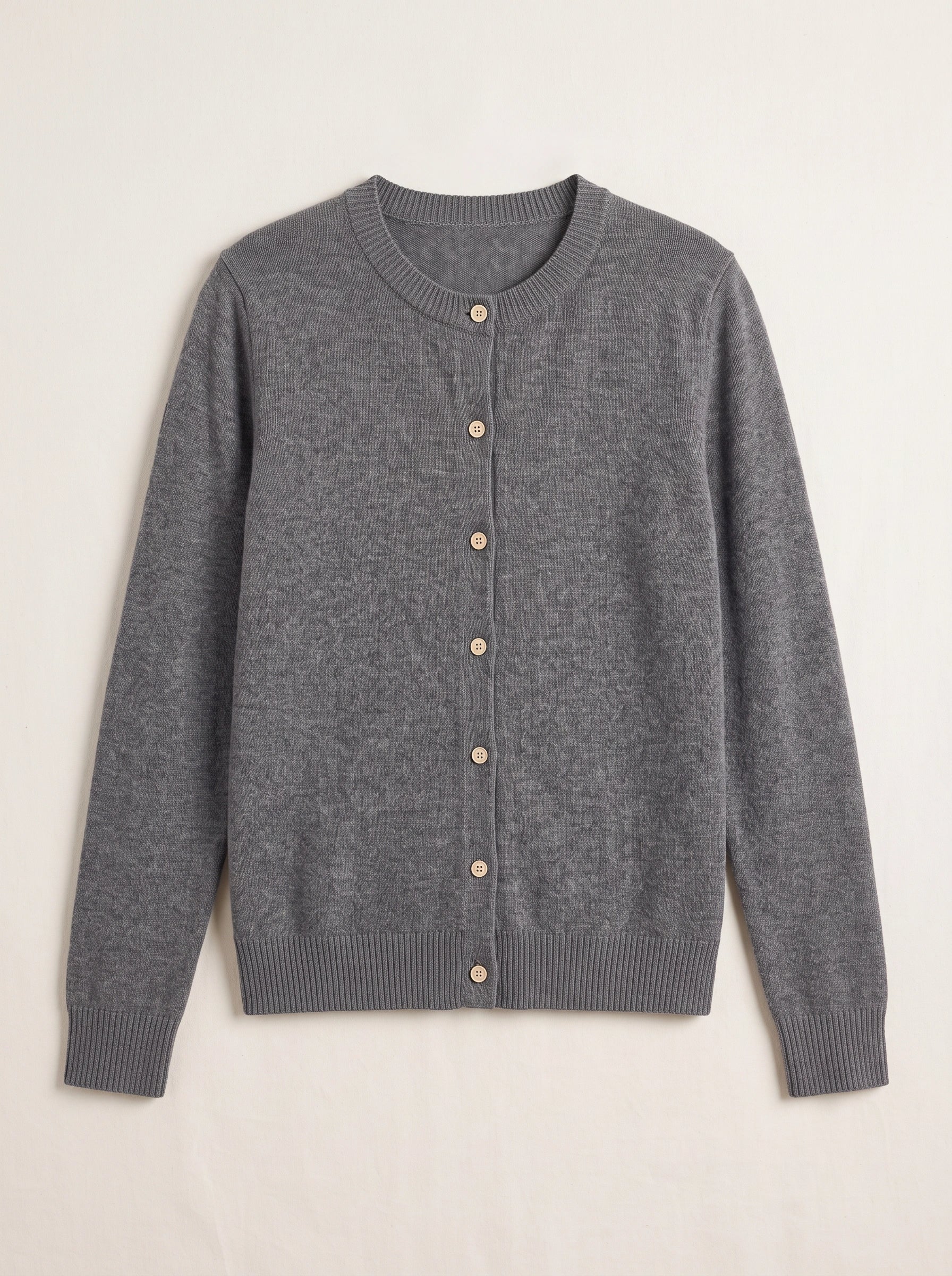 Grisnova Button-Front Ribbed Cardigan – Women Knit Sweater Crew Neck Office Casual Everyday Classic Cardigan
