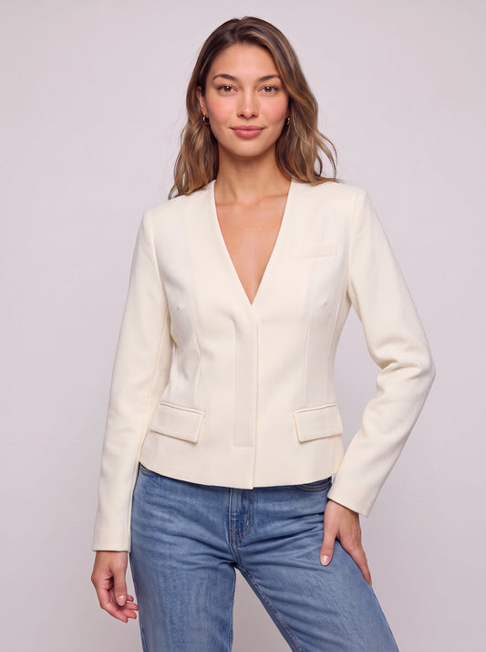 Calderose Cropped Blazer – Women Tailored Office Workwear Smart Casual Fitted Jacket Blazer