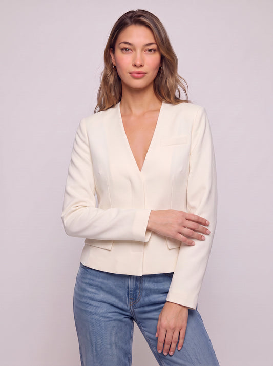 Calderose Cropped Blazer – Women Tailored Office Workwear Smart Casual Fitted Jacket Blazer