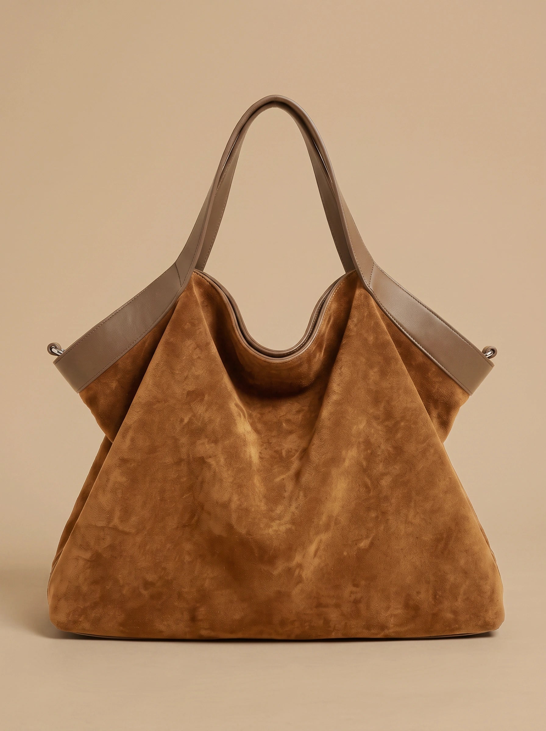 Valloraine Suede Triangle Tote Bag – Women Luxury Handbags Slouchy Shoulder Hobo Purse