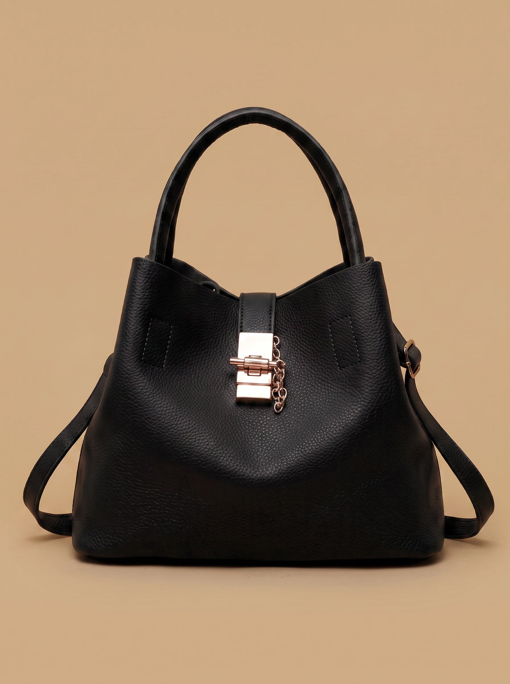 Locrian Turn-Lock Hobo Tote – Leather Shoulder Bag Women Crossbody Slouchy Everyday Hobo Purse