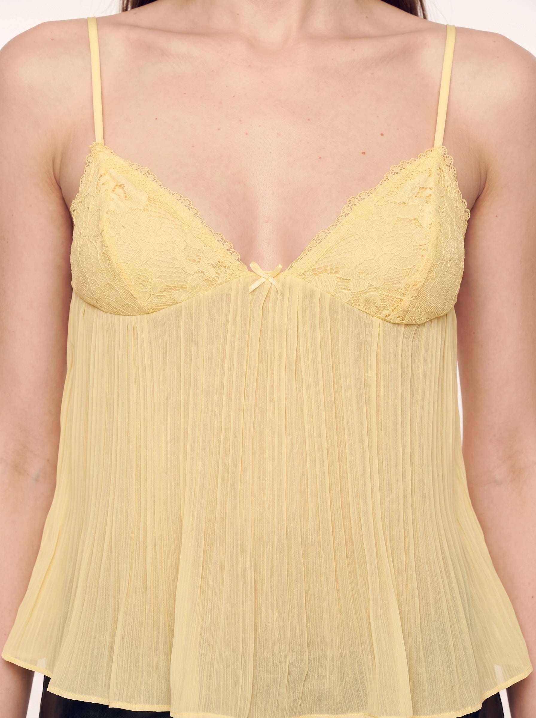 Costrisse Lace Pleated Peplum Cami Top – Going Out Tops Women Cute Babydoll Camisole Summer Date Night