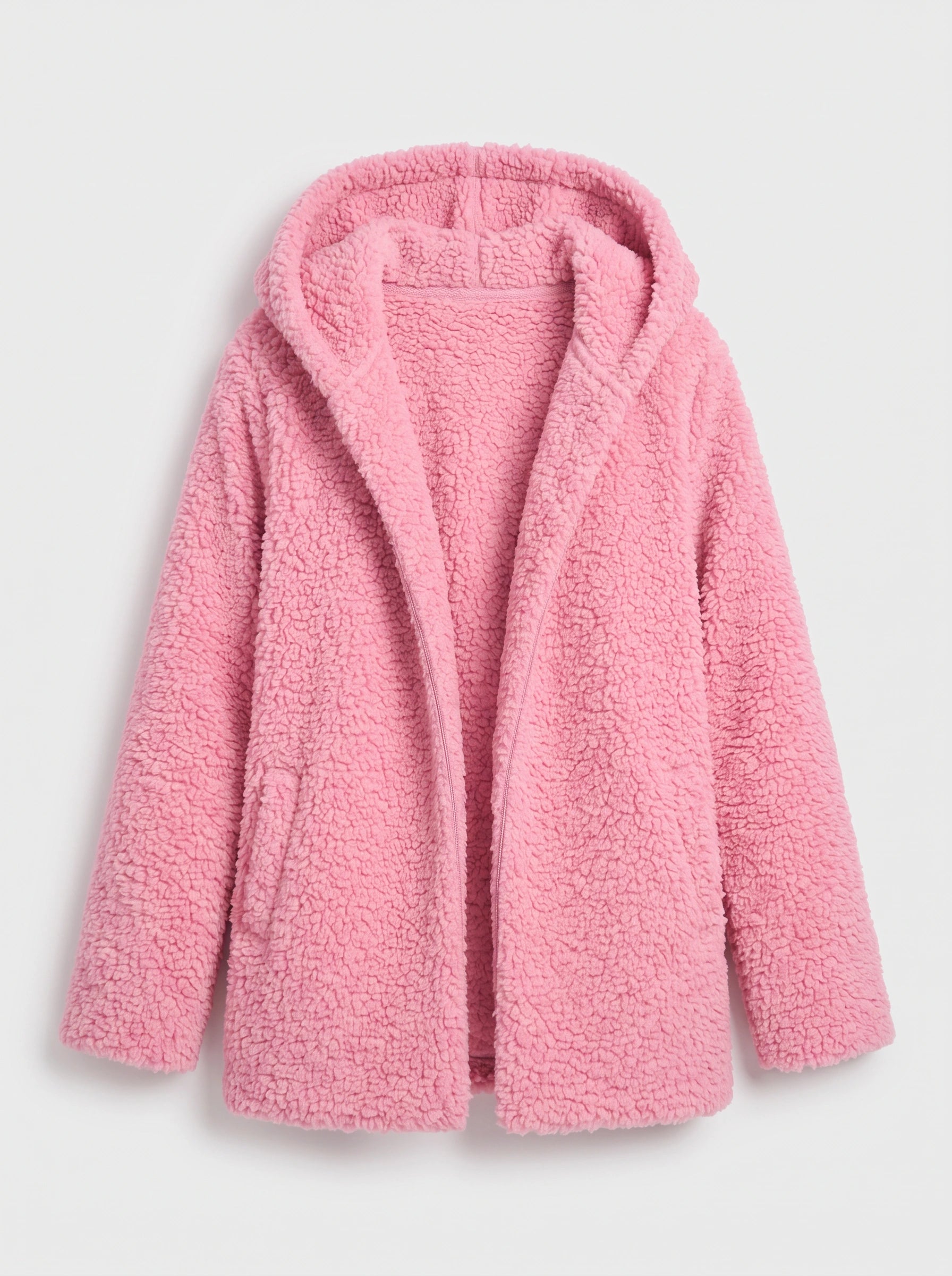 Nubelo Hooded Teddy Fleece Jacket – Oversized Cardigan Women Winter Cozy Sherpa Fleece Open Front Longline Cardigan