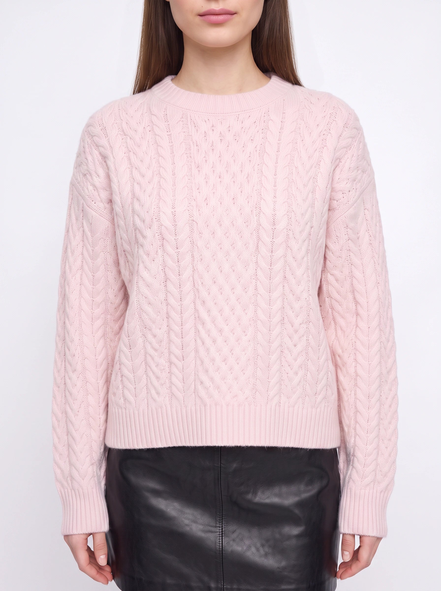 Tresslyn Cable Knit Crew Neck Sweater – Cable Knit Sweater Women Oversized Chunky Pullover Casual