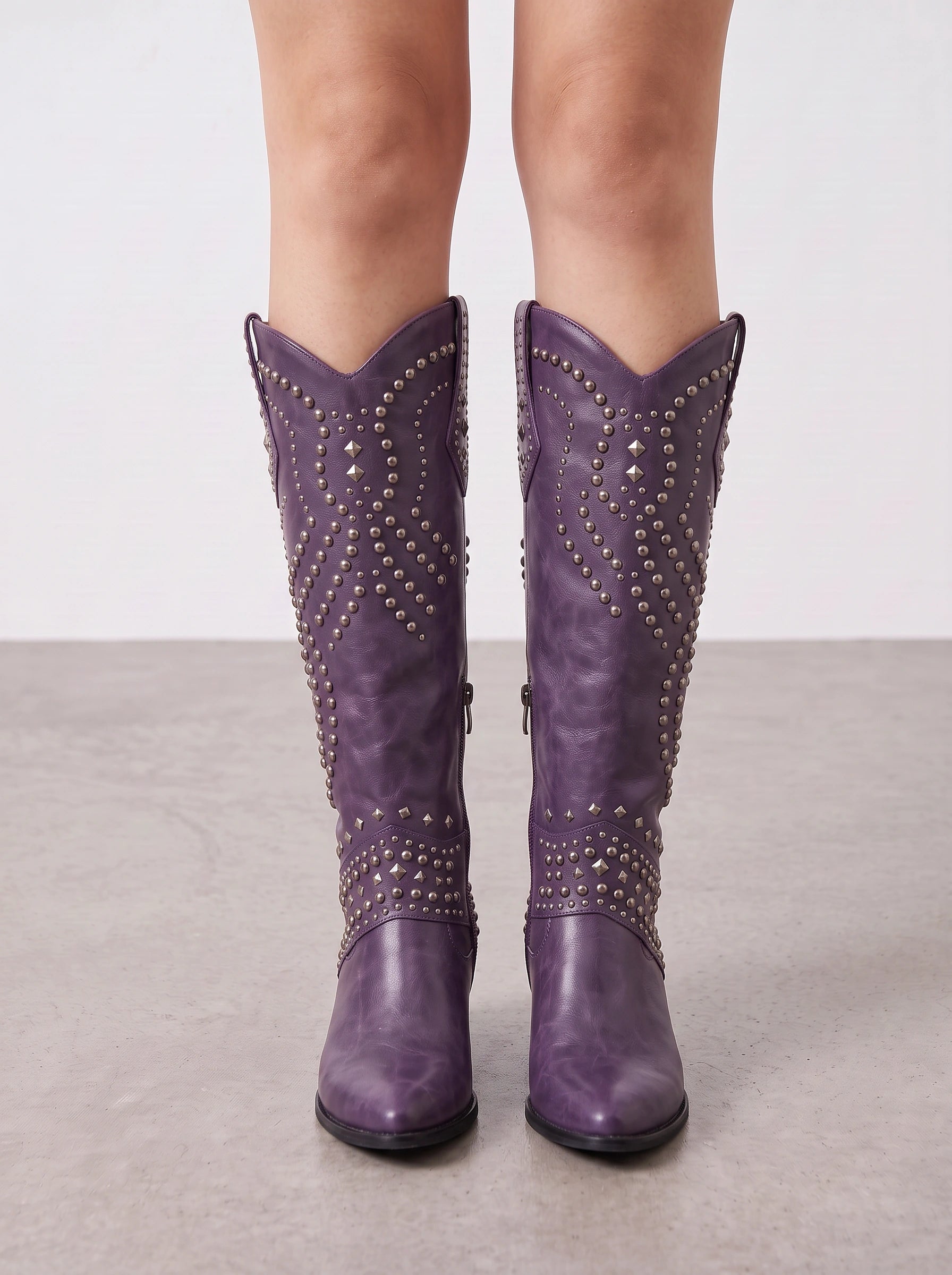 Sagres Studded Western Knee-High Boots – Cowgirl Boots Women Western Knee High Boots Ladies Fashion