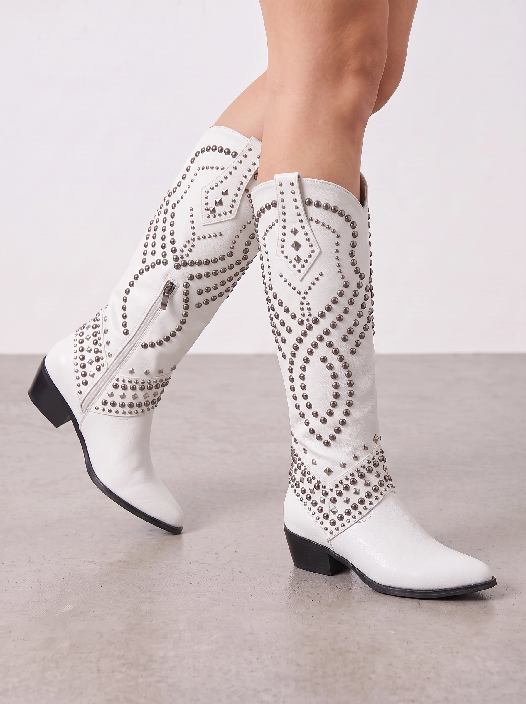 Sagres Studded Western Knee-High Boots – Cowgirl Boots Women Western Knee High Boots Ladies Fashion