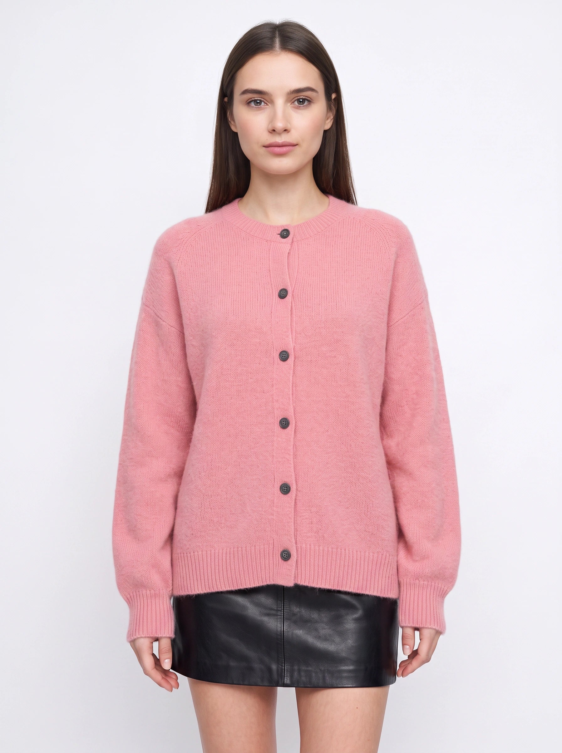 Rosalyn Button-Front Knit Cardigan – Women Cardigan Sweater Wool Casual Office Everyday Longline Cardigan