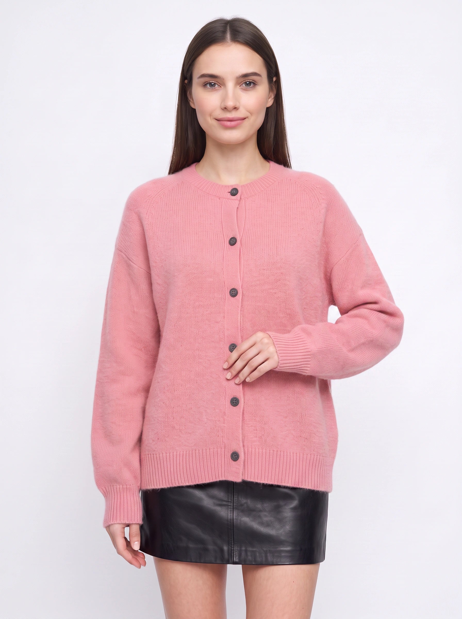 Rosalyn Button-Front Knit Cardigan – Women Cardigan Sweater Wool Casual Office Everyday Longline Cardigan