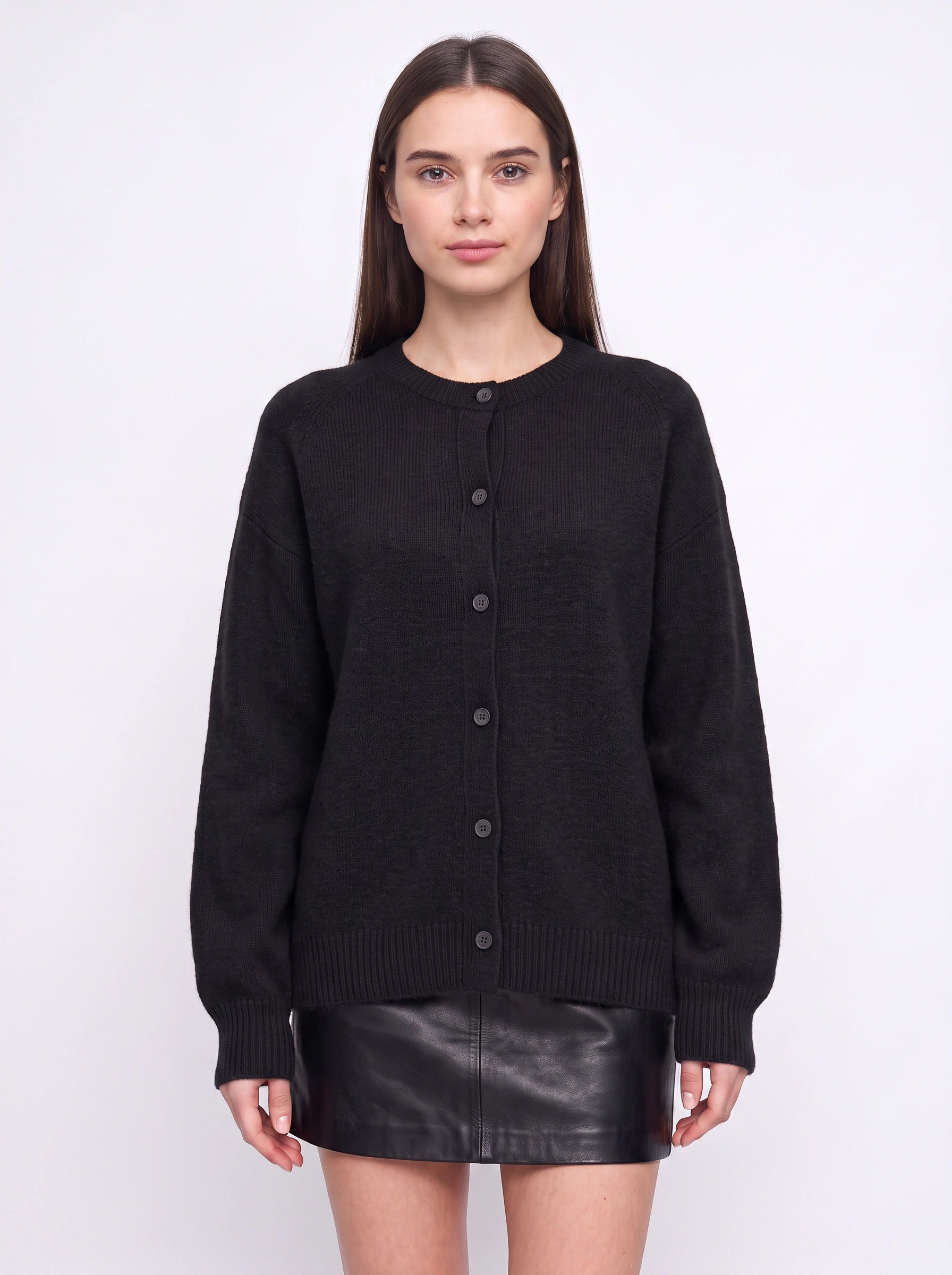 Rosalyn Button-Front Knit Cardigan – Women Cardigan Sweater Wool Casual Office Everyday Longline Cardigan