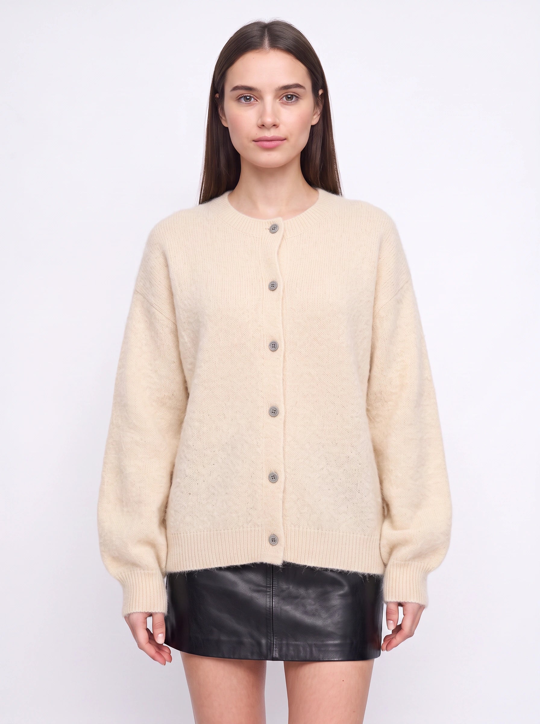 Rosalyn Button-Front Knit Cardigan – Women Cardigan Sweater Wool Casual Office Everyday Longline Cardigan