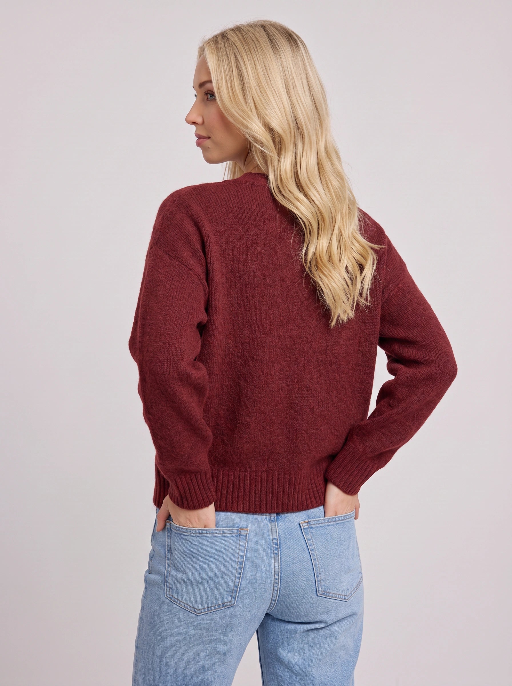 Cradwyn Ribbed Button-Front Cardigan – Women Cozy Knit V-Neck Casual Winter Sweater Cardigan