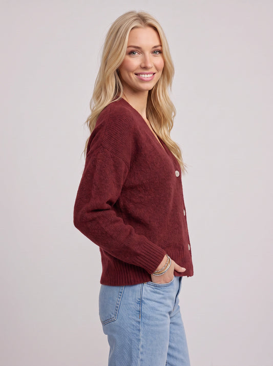 Cradwyn Ribbed Button-Front Cardigan – Women Cozy Knit V-Neck Casual Winter Sweater Cardigan