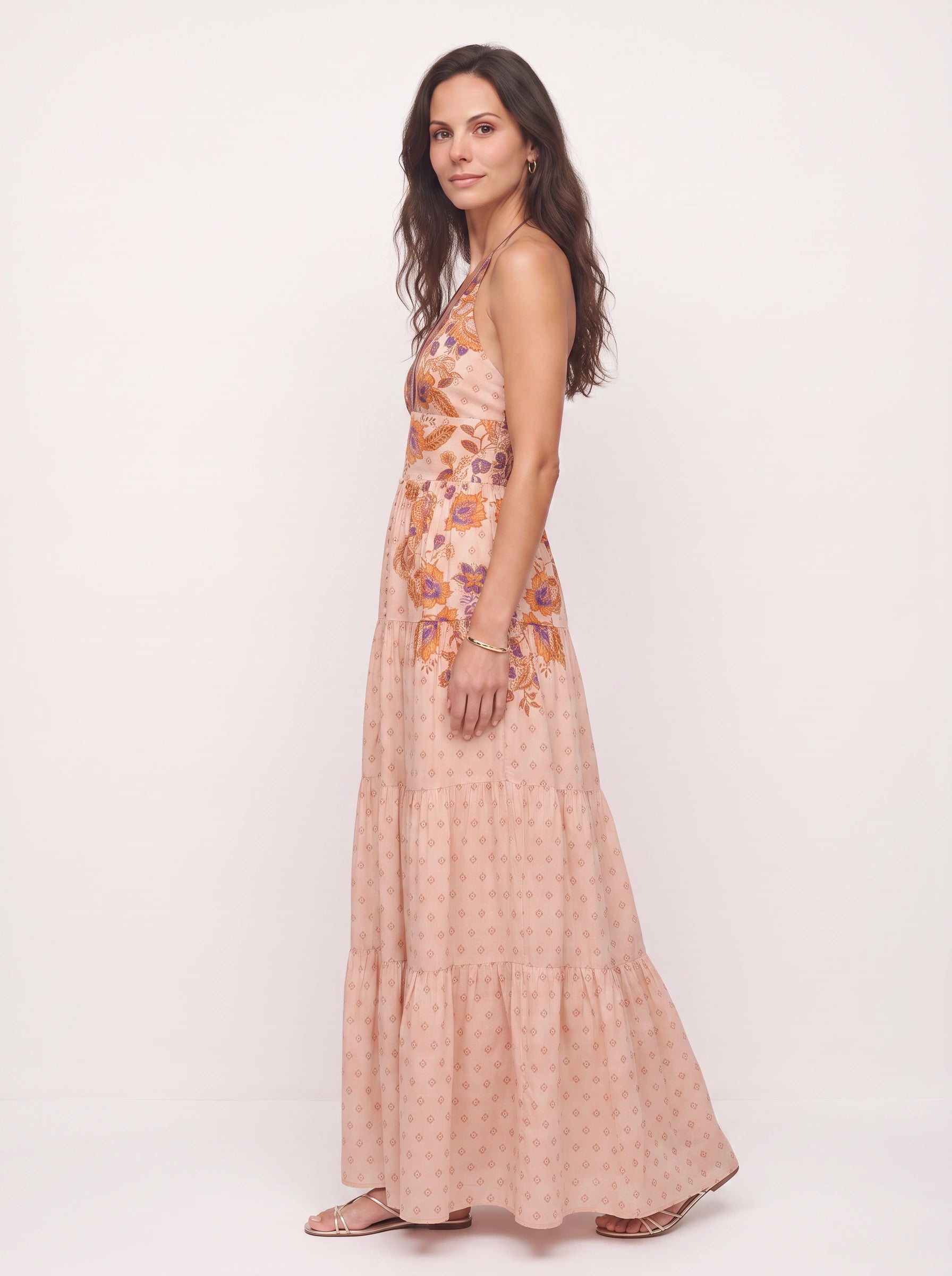 Florencia Embroidered Halter Maxi Dress – Boho Women Summer Wedding Guest Bohemian Festival Vacation Maxi Dress