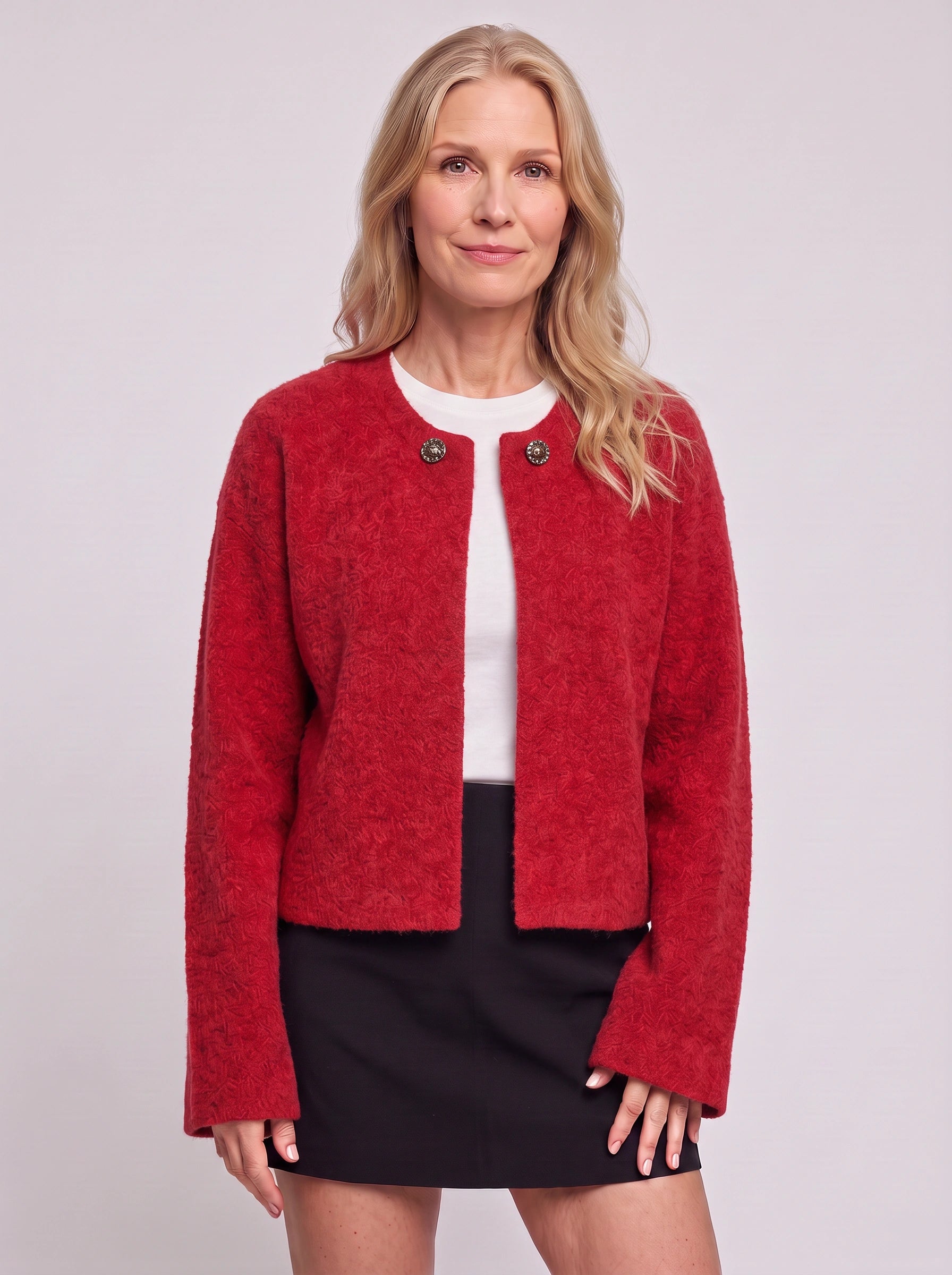 Polaire Contrast Collar Cropped Jacket – Women Winter Casual Office Workwear Blazer Coat