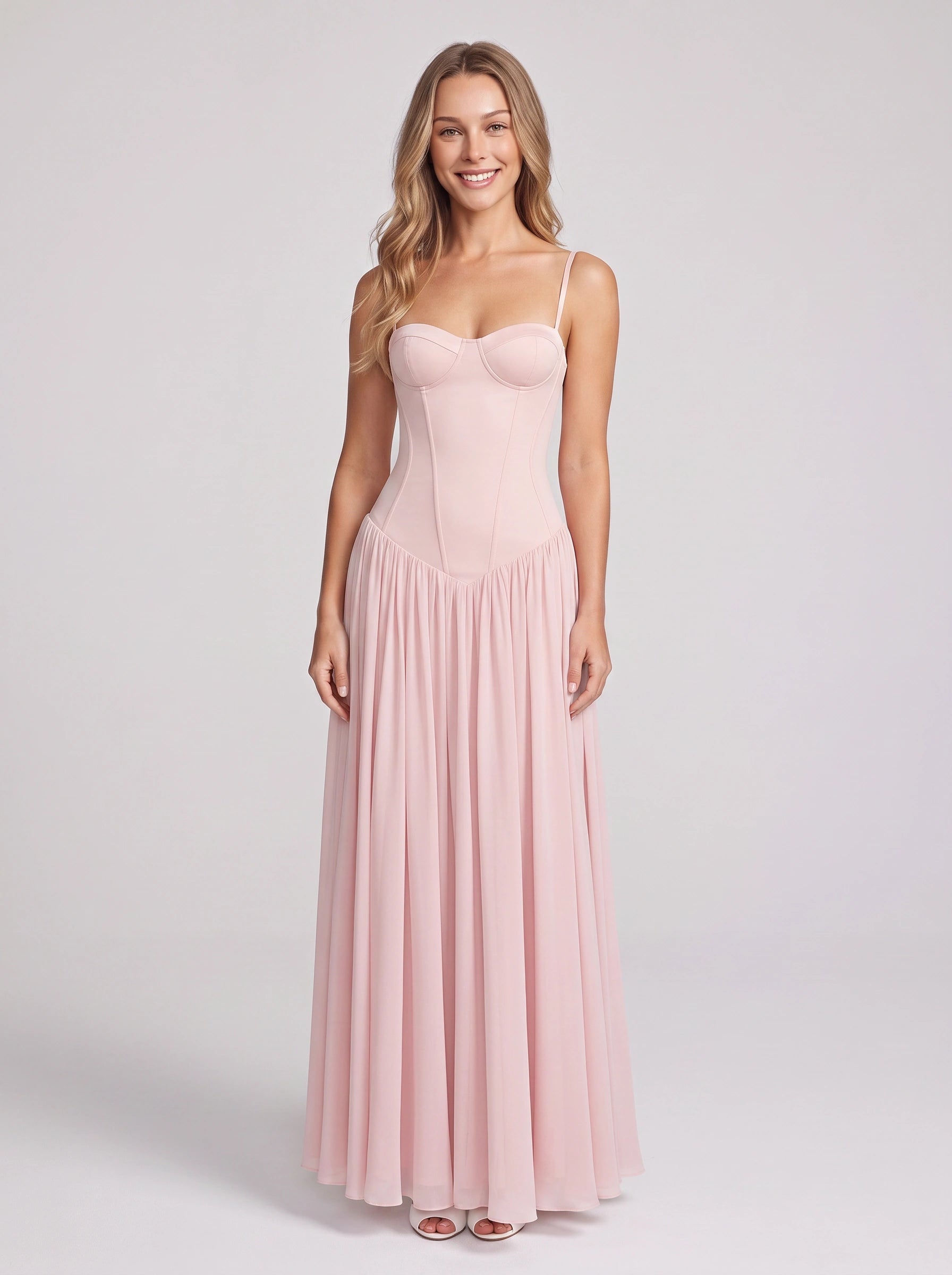 Rusche Corset Maxi Dress – Wedding Guest Formal Women Cocktail Attire Elegant Evening Maxi Dress