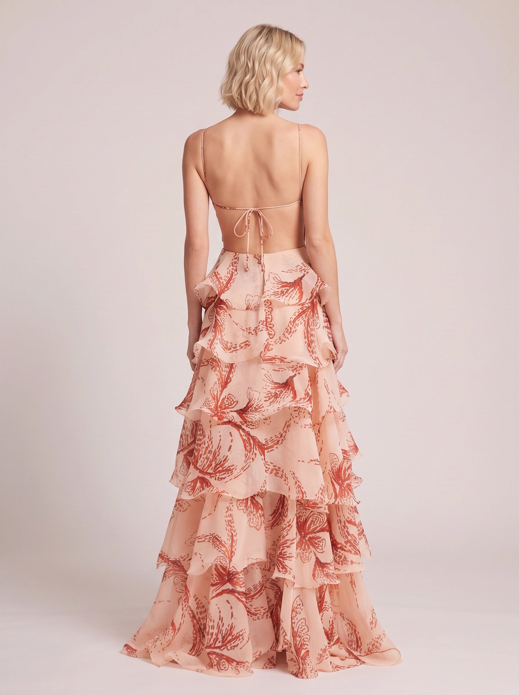 Russelona Sequin Ruffle Maxi Dress – Wedding Guest Formal Evening Women Tiered Maxi Dress