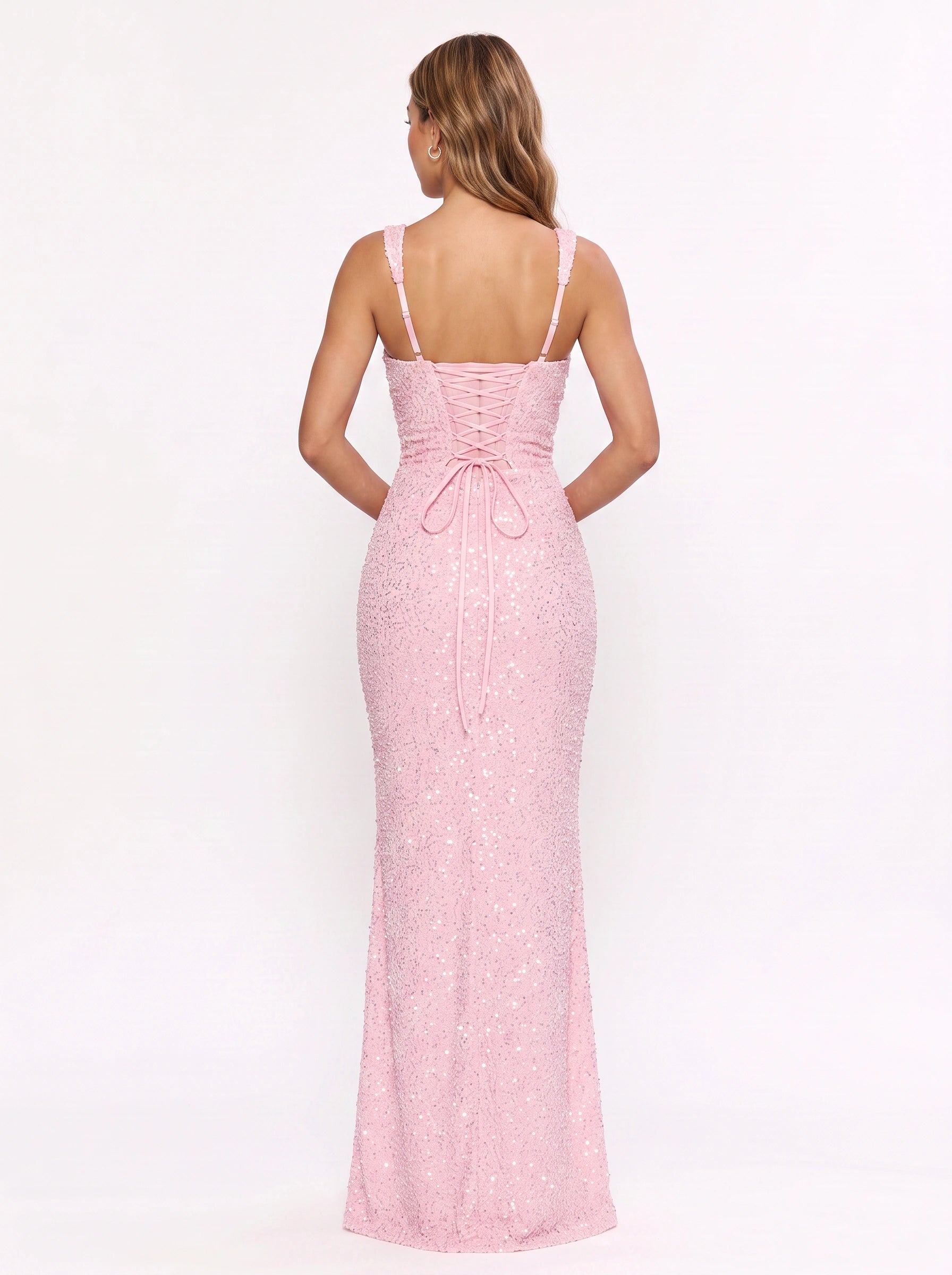 Briloux Sequin Ruched Maxi Dress – Formal Wedding Guest Women Evening Bridesmaid Gala Maxi Dress