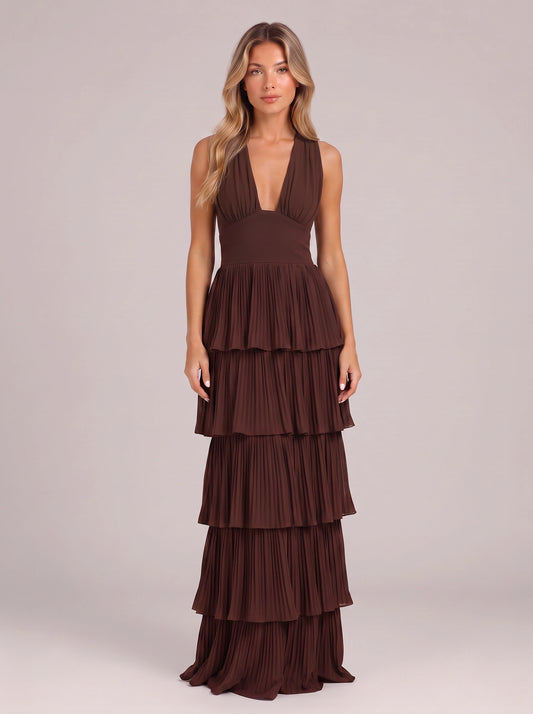 Nocturna Halter Maxi Dress Two Piece Set – Wedding Guest Dresses Women Formal Mother Bride Maxi Dress