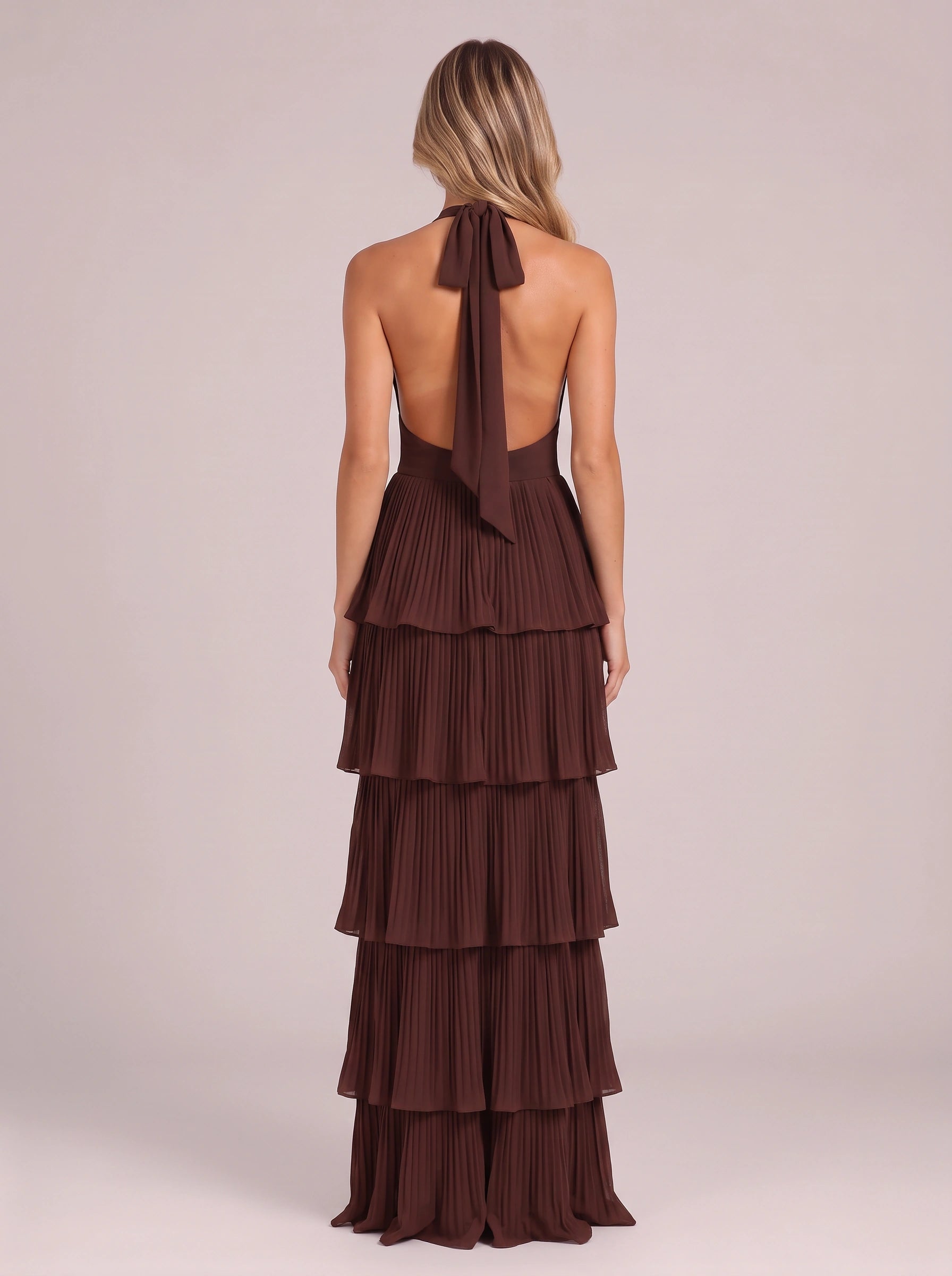 Nocturna Halter Maxi Dress Two Piece Set – Wedding Guest Dresses Women Formal Mother Bride Maxi Dress