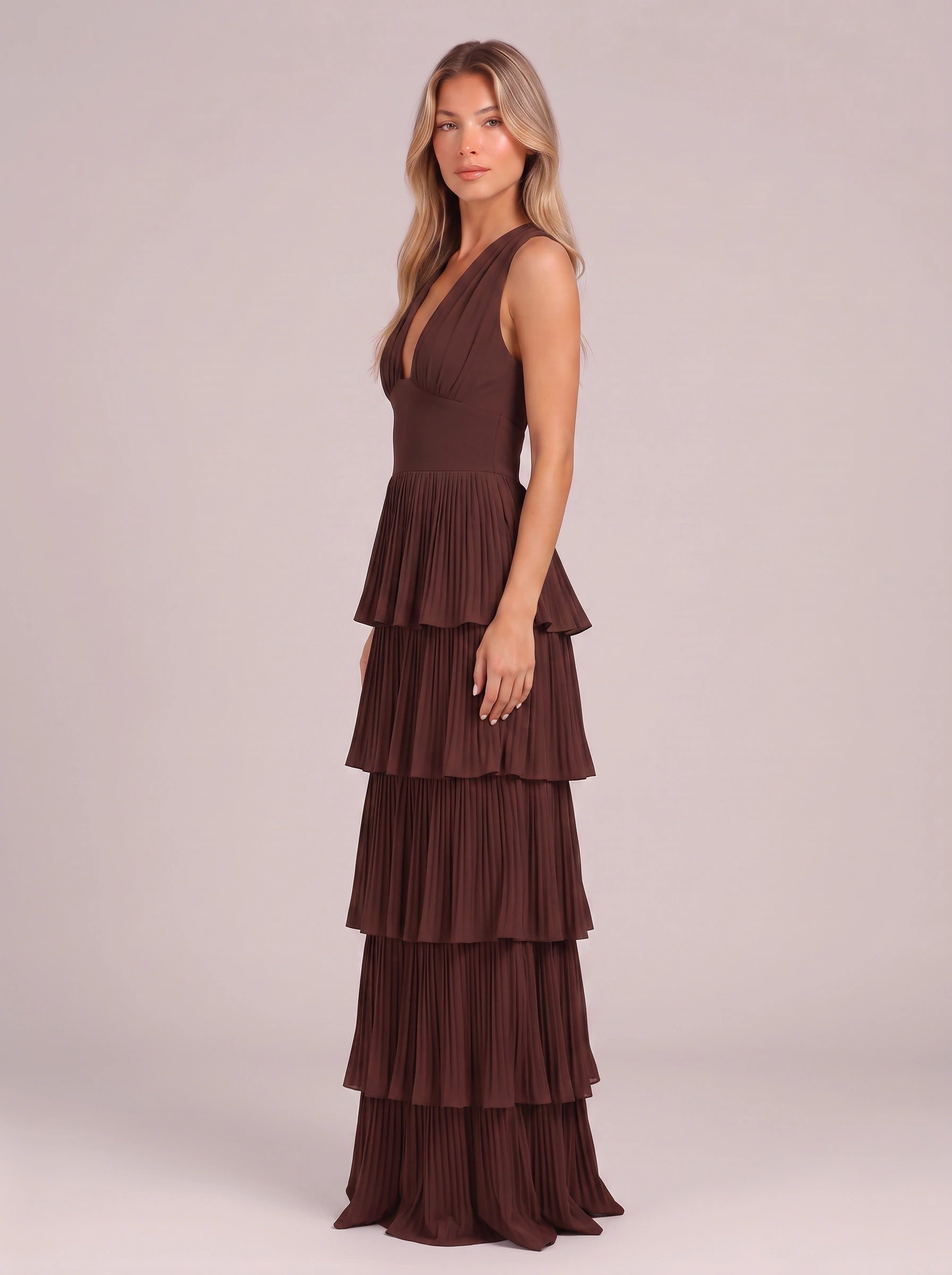 Nocturna Halter Maxi Dress Two Piece Set – Wedding Guest Dresses Women Formal Mother Bride Maxi Dress