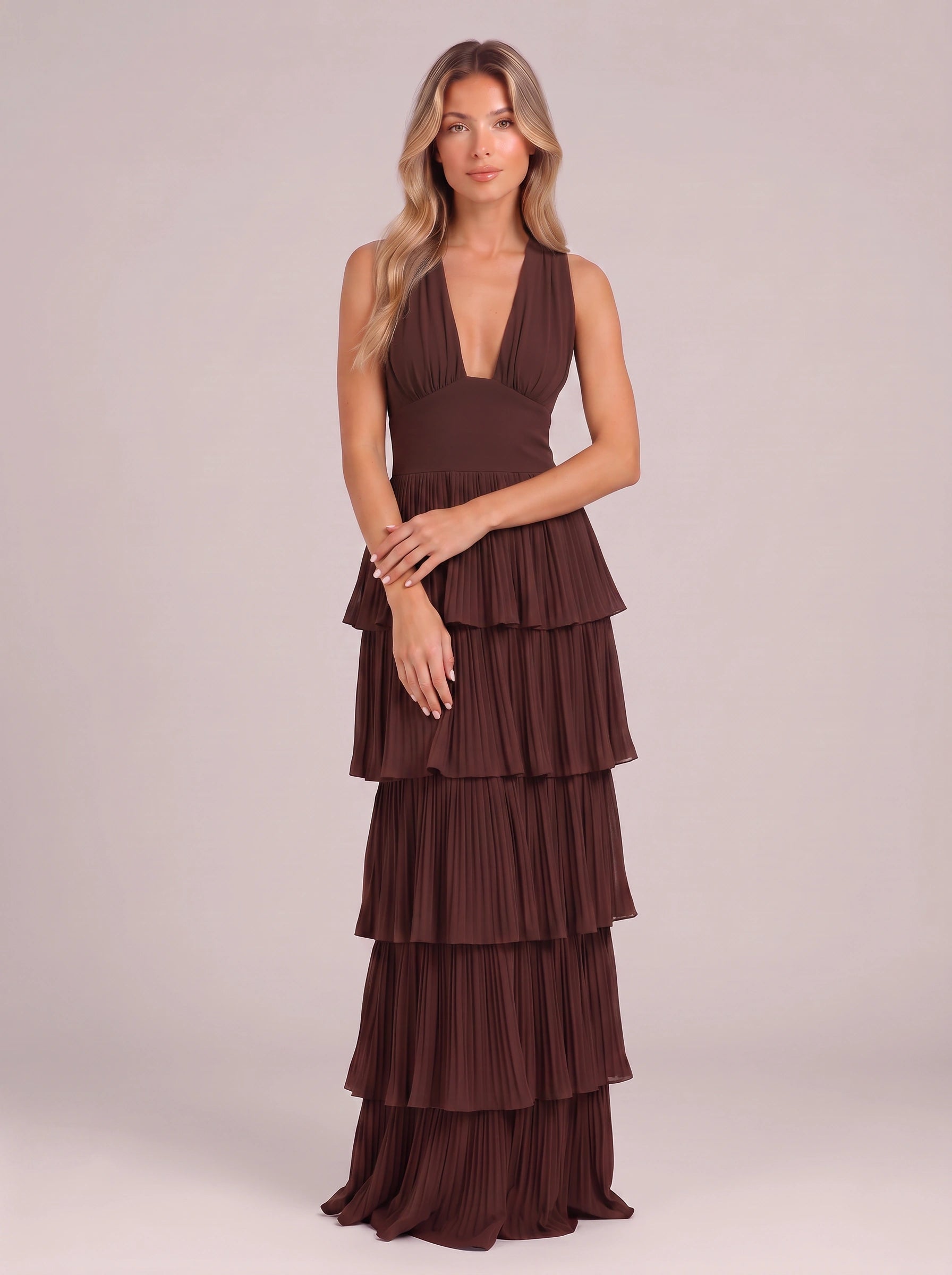 Nocturna Halter Maxi Dress Two Piece Set – Wedding Guest Dresses Women Formal Mother Bride Maxi Dress