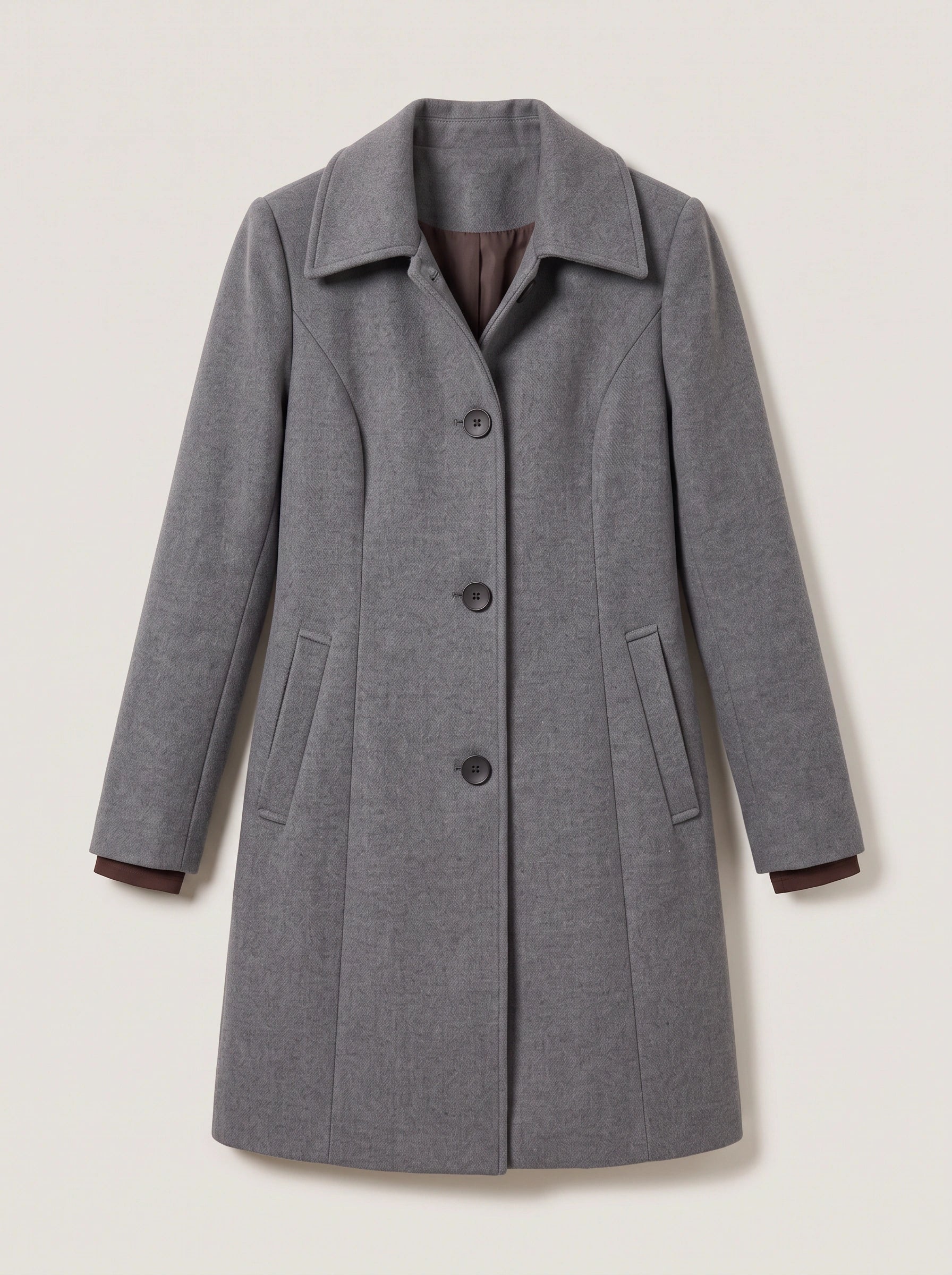 Grisbelle Notch-Lapel Fit-and-Flare Coat – Women Single-Breasted Wool-Blend Winter Office Workwear Coat