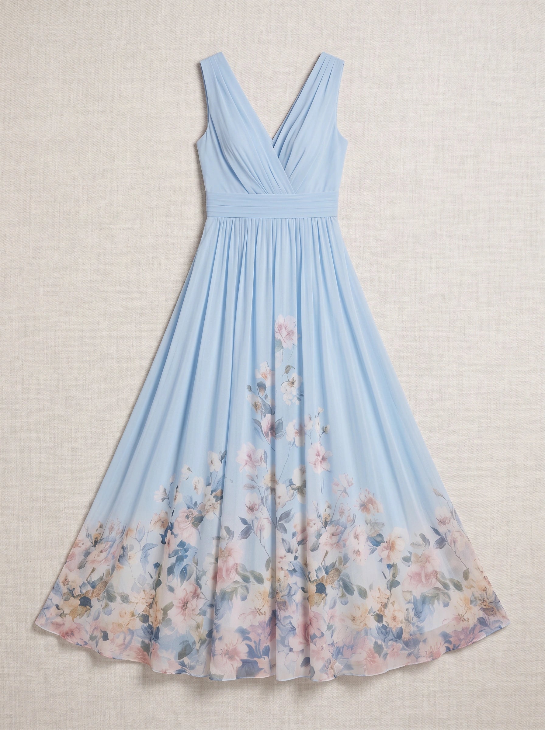 Floralise Plunge Neck Chiffon Maxi Dress – Floral Maxi Dress Women Formal Wedding Guest Summer Cocktail
