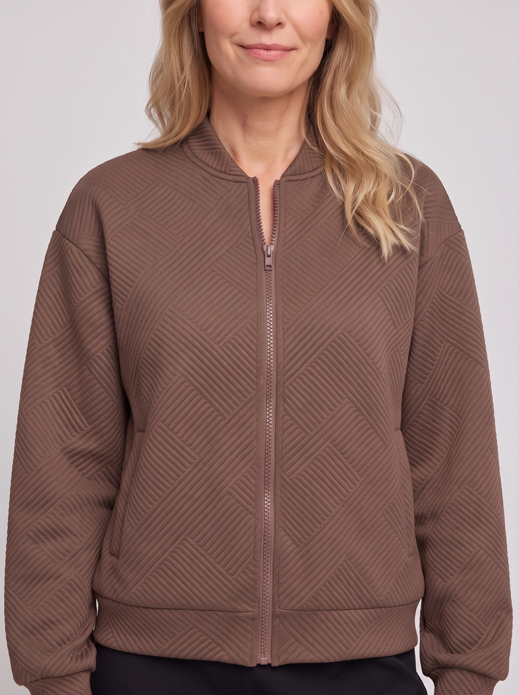 Eithne Quilted Bomber Jacket – Women Winter Casual Zip-Up Puffer Bomber Jacket