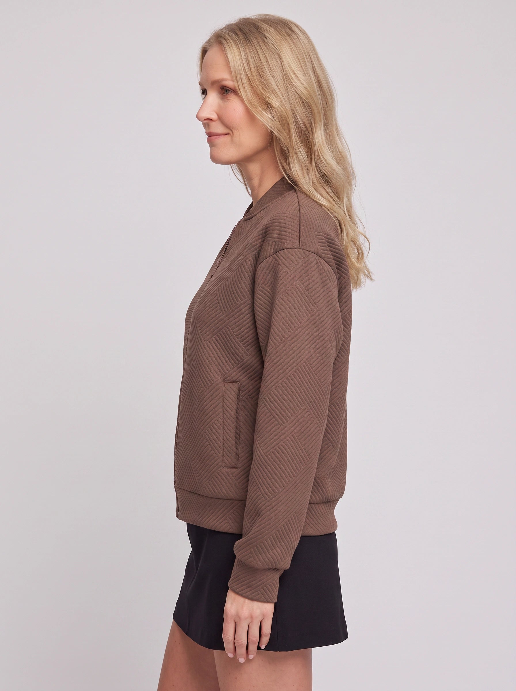 Eithne Quilted Bomber Jacket – Women Winter Casual Zip-Up Puffer Bomber Jacket