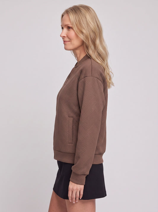 Eithne Quilted Bomber Jacket – Women Winter Casual Zip-Up Puffer Bomber Jacket
