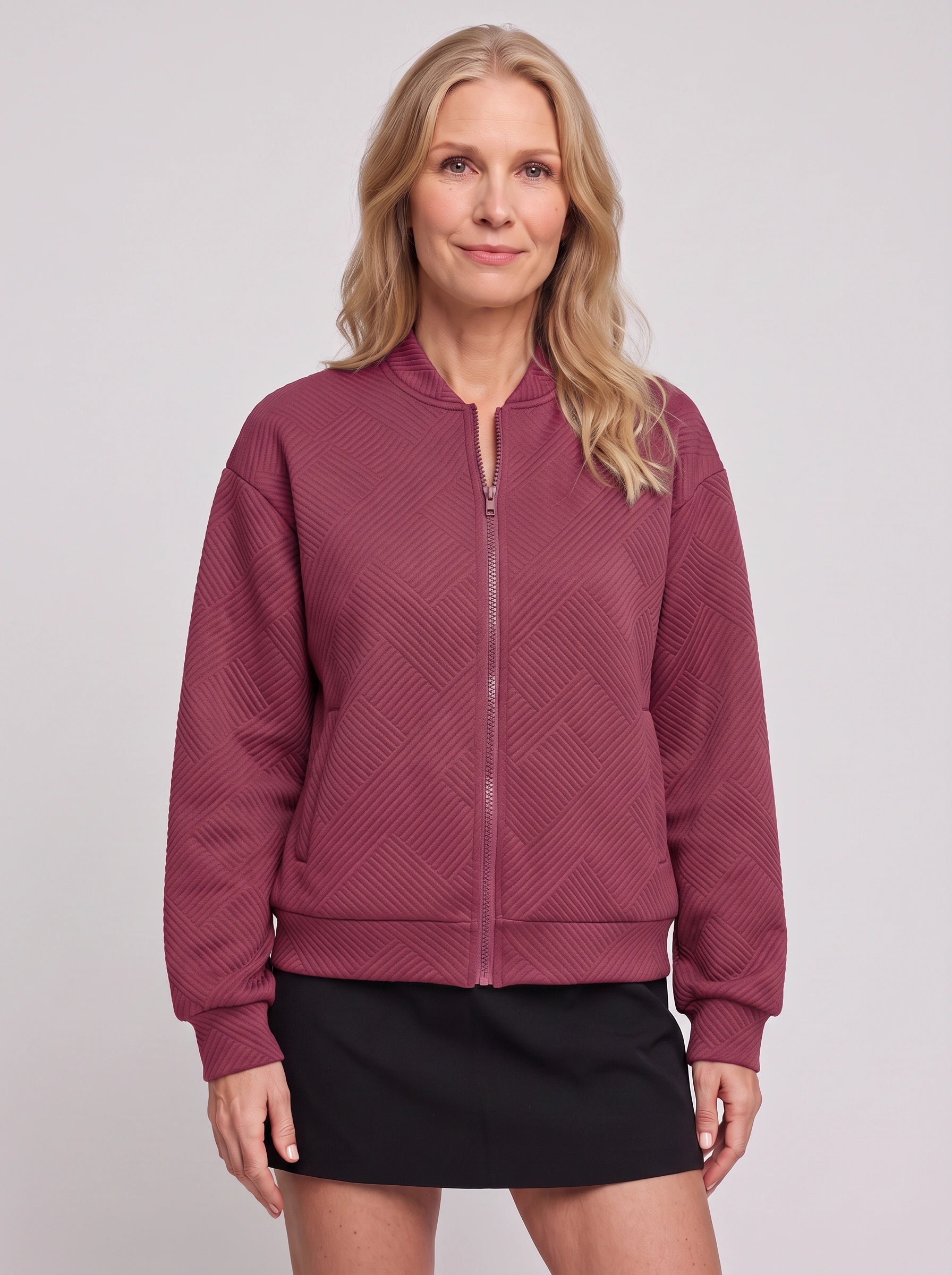 Eithne Quilted Bomber Jacket – Women Winter Casual Zip-Up Puffer Bomber Jacket