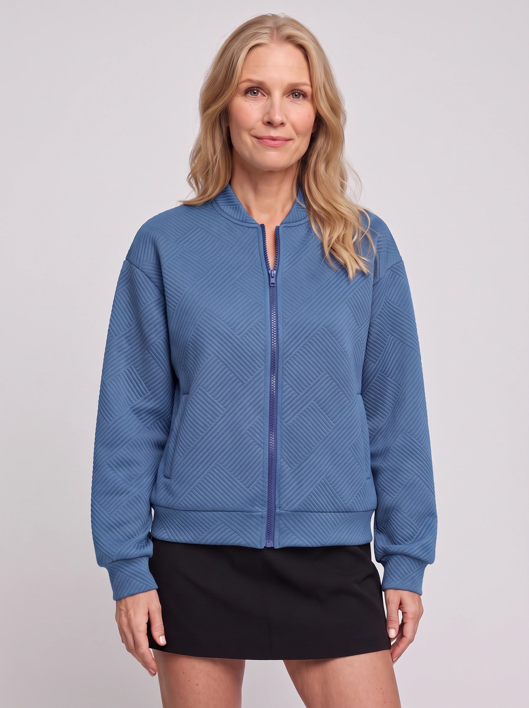 Eithne Quilted Bomber Jacket – Women Winter Casual Zip-Up Puffer Bomber Jacket