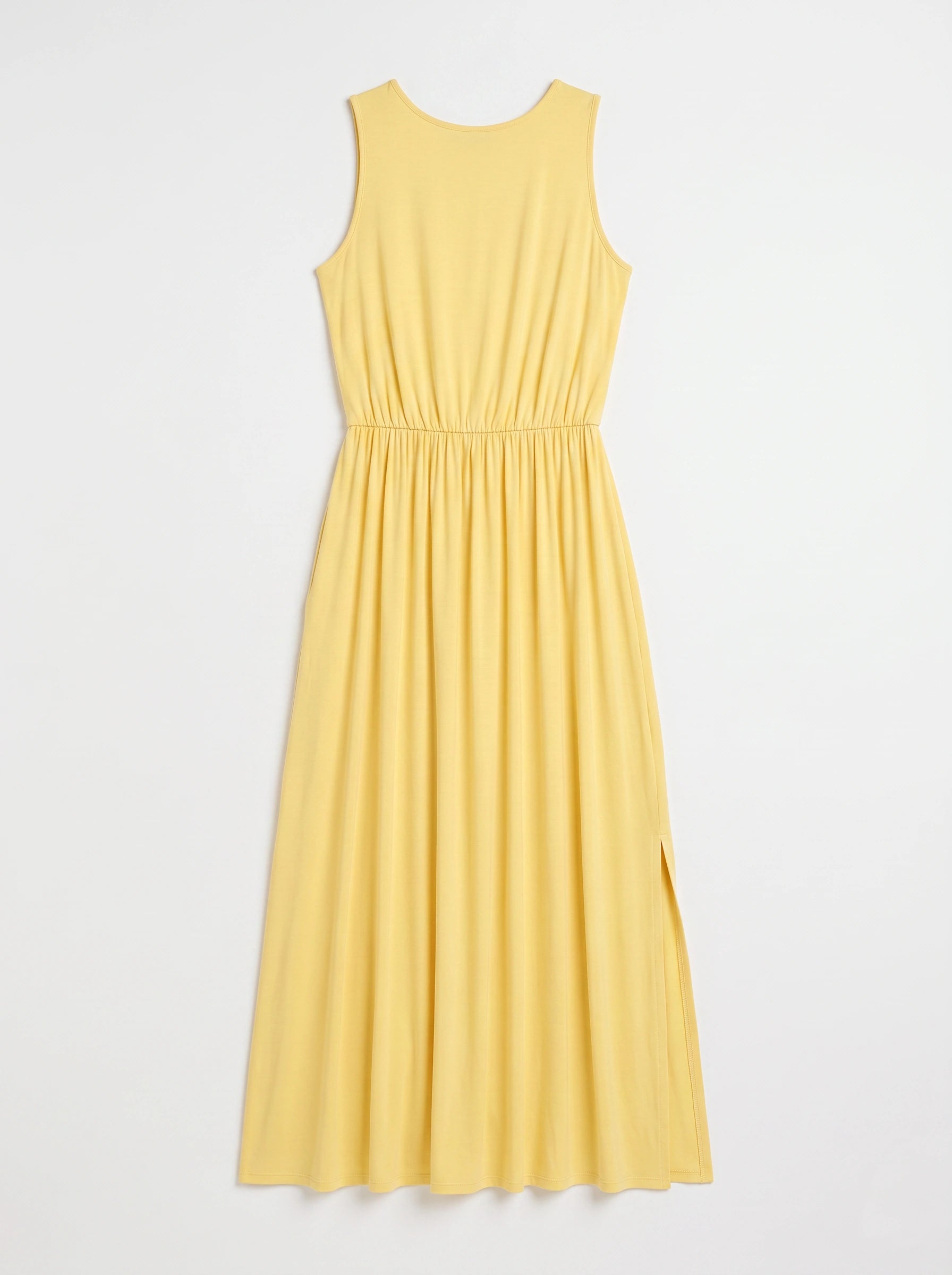 Solrise Sleeveless Blouson Maxi Dress – Casual Maxi Dresses Women Sundresses Side Slit Elastic Waist