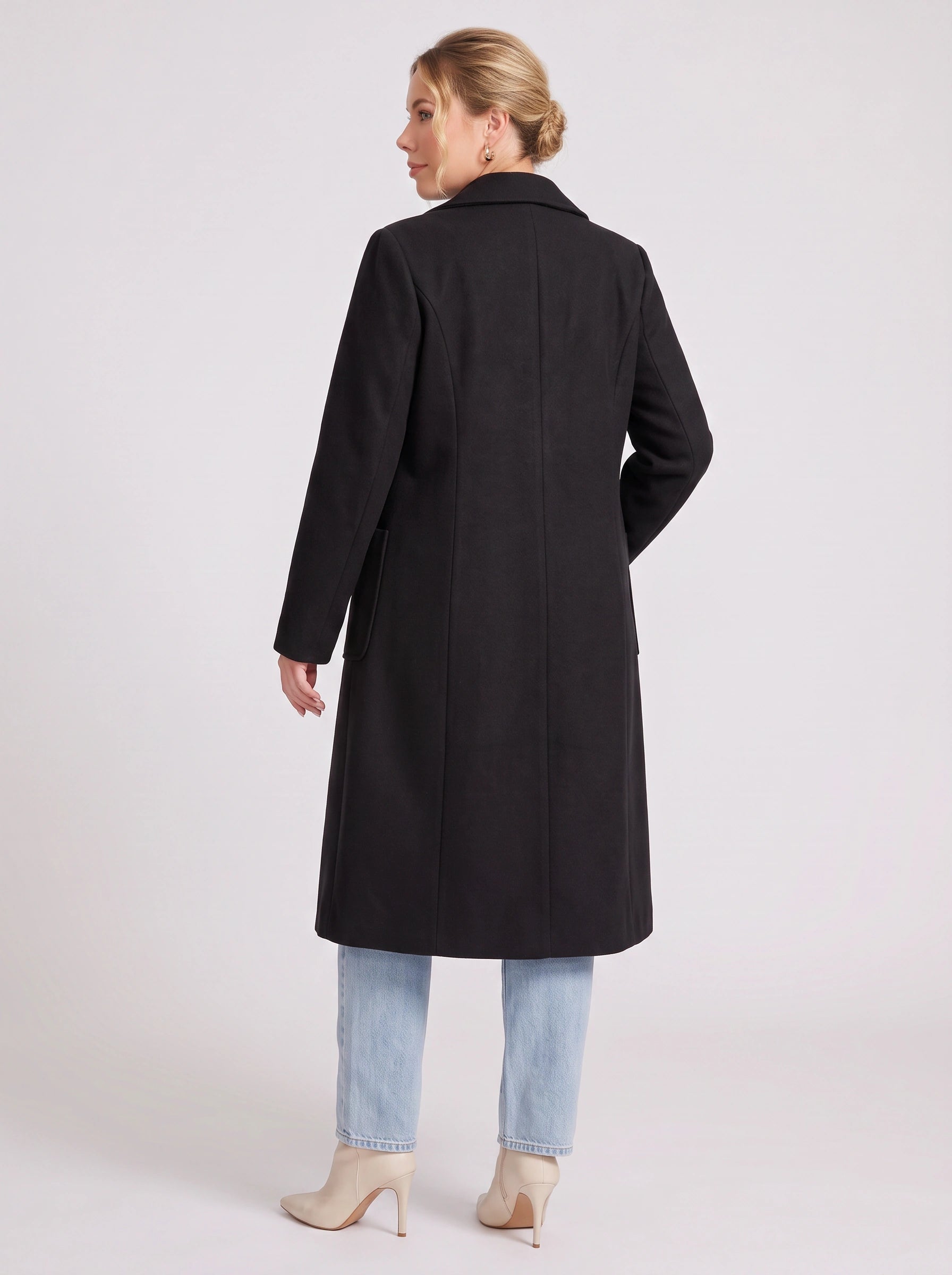 Norwick Double-Breasted Longline Blazer – Women Winter Tailored Office Business Casual Structured Coat Jacket