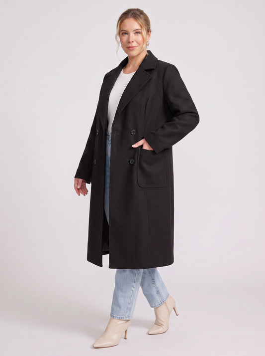 Norwick Double-Breasted Longline Blazer – Women Winter Tailored Office Business Casual Structured Coat Jacket