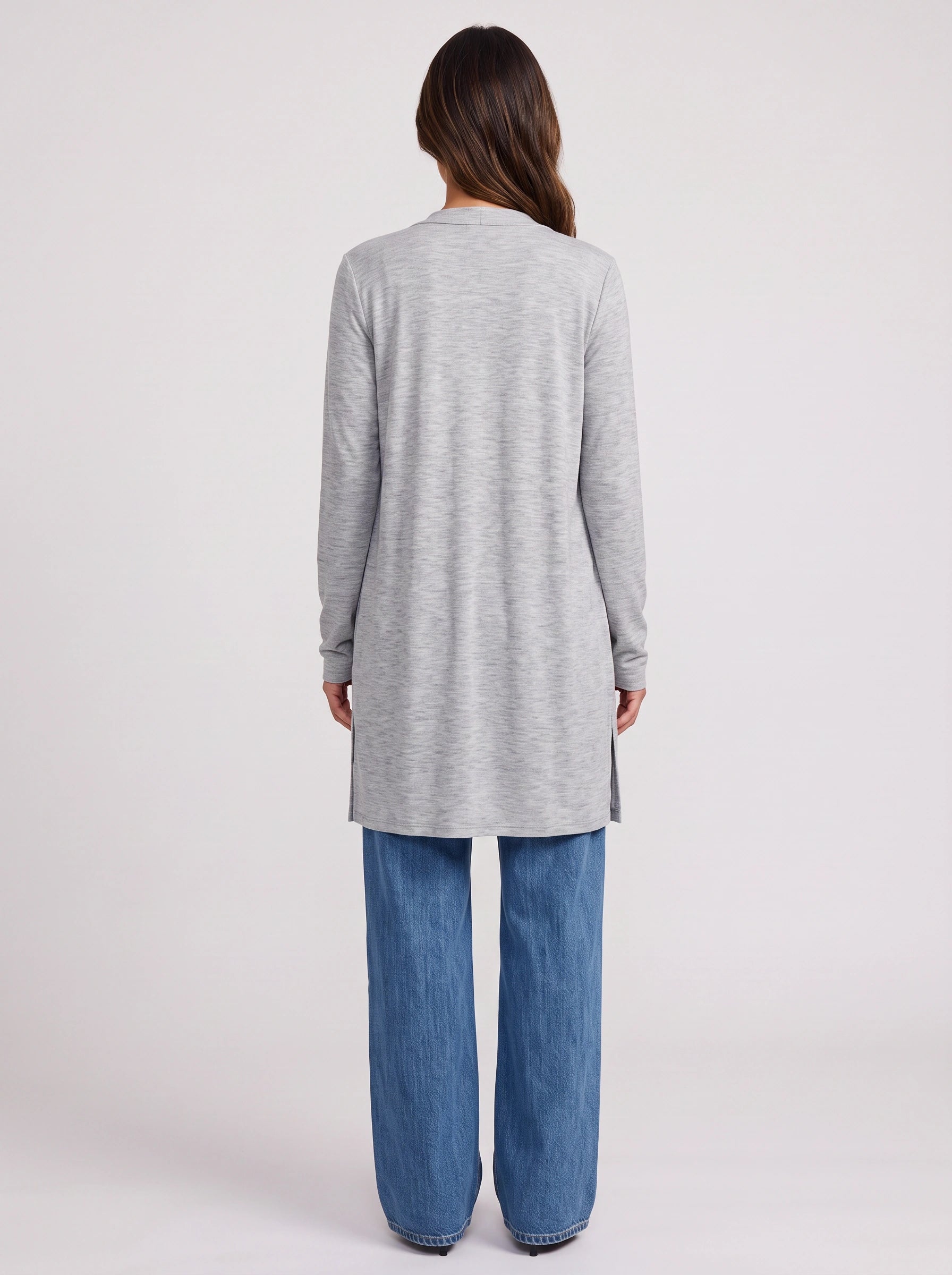 Grayne Longline Button Cardigan – Women Business Casual Attire Ladies Corporate Casual Open Front Longline Cardigan