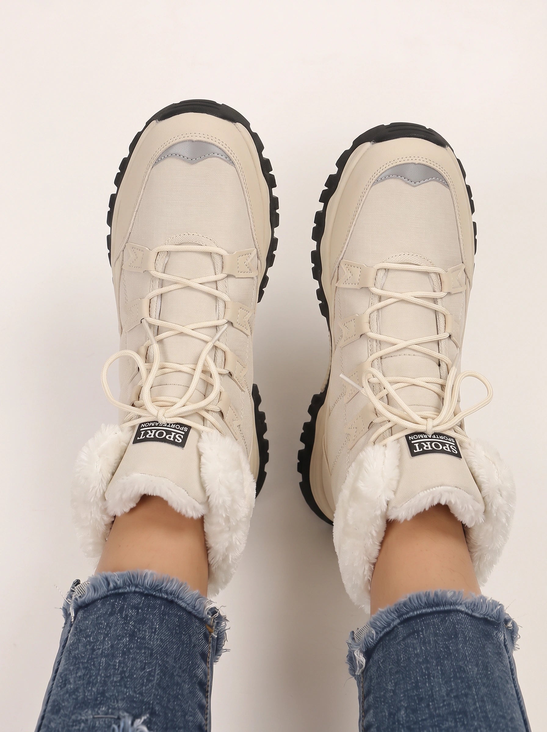 Cindy Waterproof Insulated Lace-Up Winter Boots – Women Snow Boots Fur Lined Hiking Outdoor Cold Weather Ankle Boots