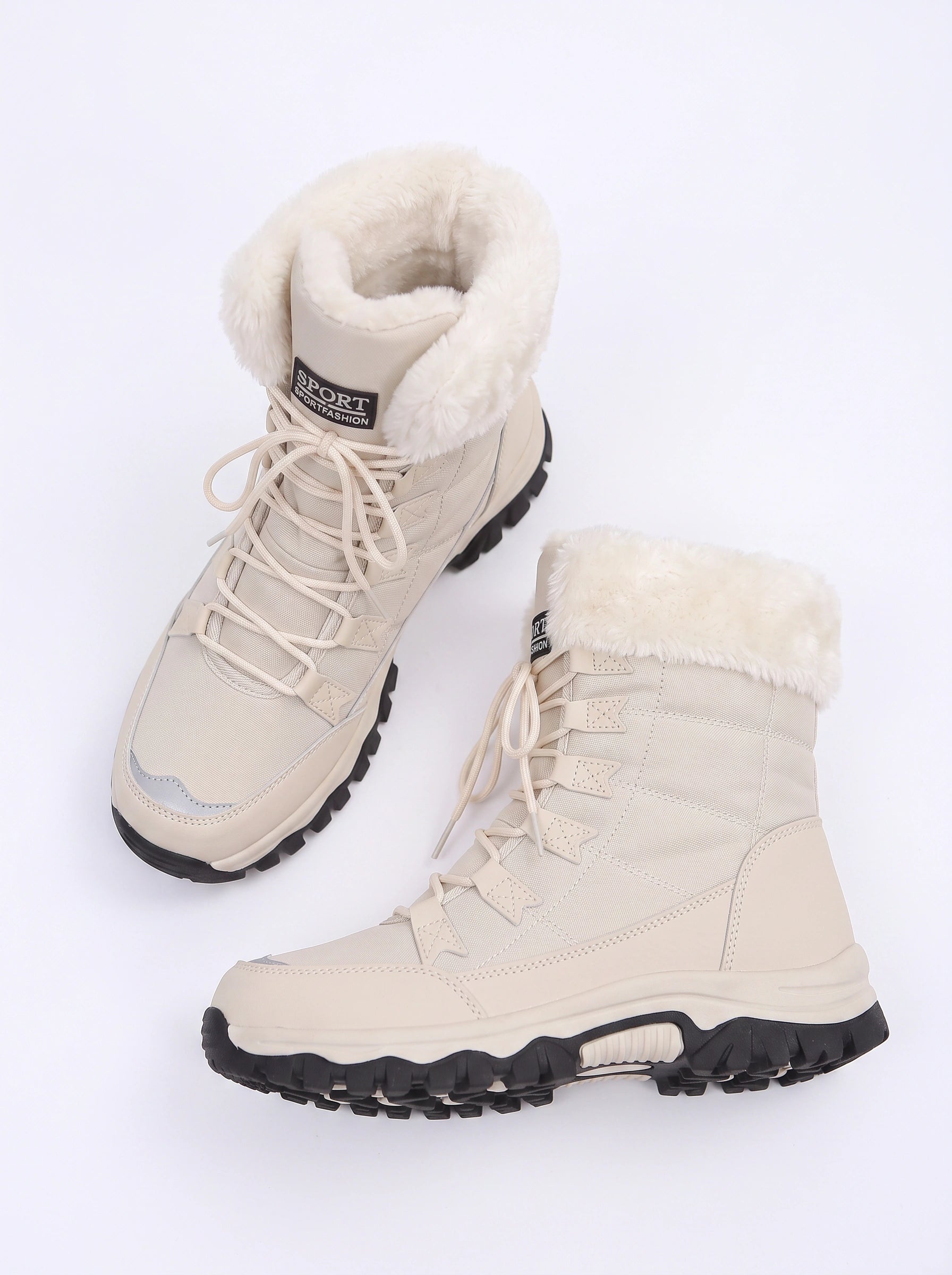 Cindy Waterproof Insulated Lace-Up Winter Boots – Women Snow Boots Fur Lined Hiking Outdoor Cold Weather Ankle Boots