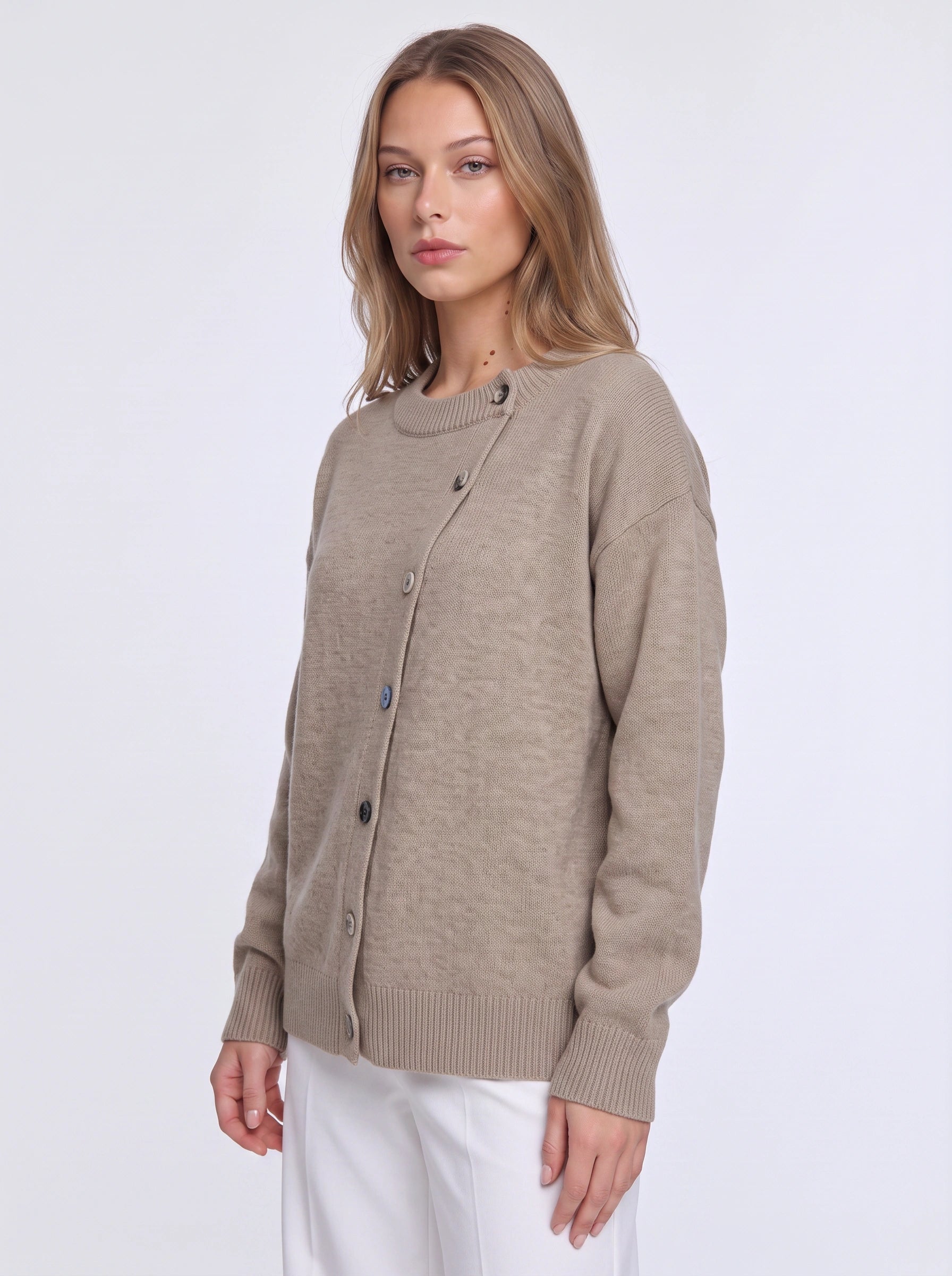 Cardiknit Relaxed Button-Front Cardigan – Women Knit Cardigan Sweater Oversized Casual Winter Layering