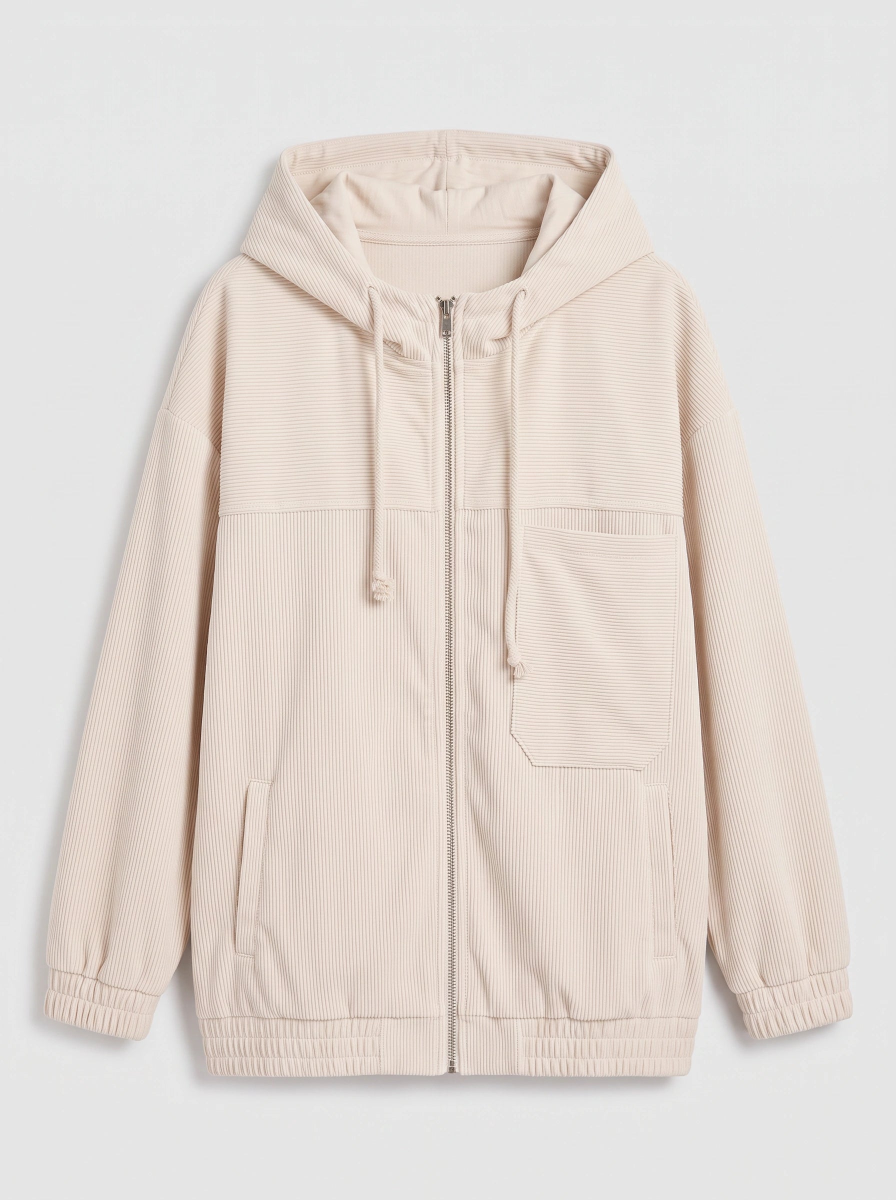 Ridglen Oversized Corduroy Zip Hoodie Jacket – Women Winter Hooded Utility Puffer Jacket Streetwear Casual