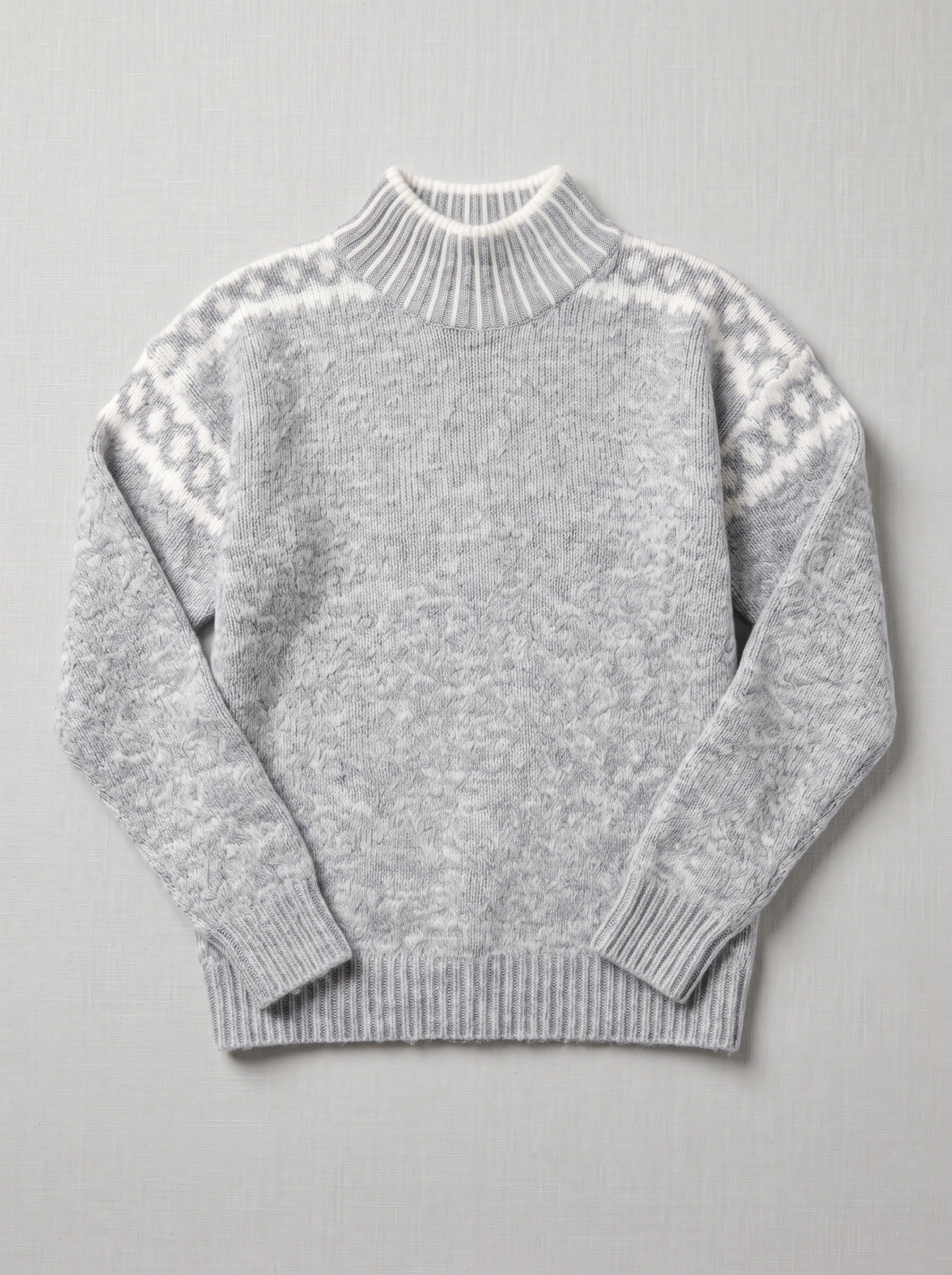 Nordra Fair Isle Mock Neck Sweater – Cable Knit Sweater Women Oversized Chunky Pullover Jumper