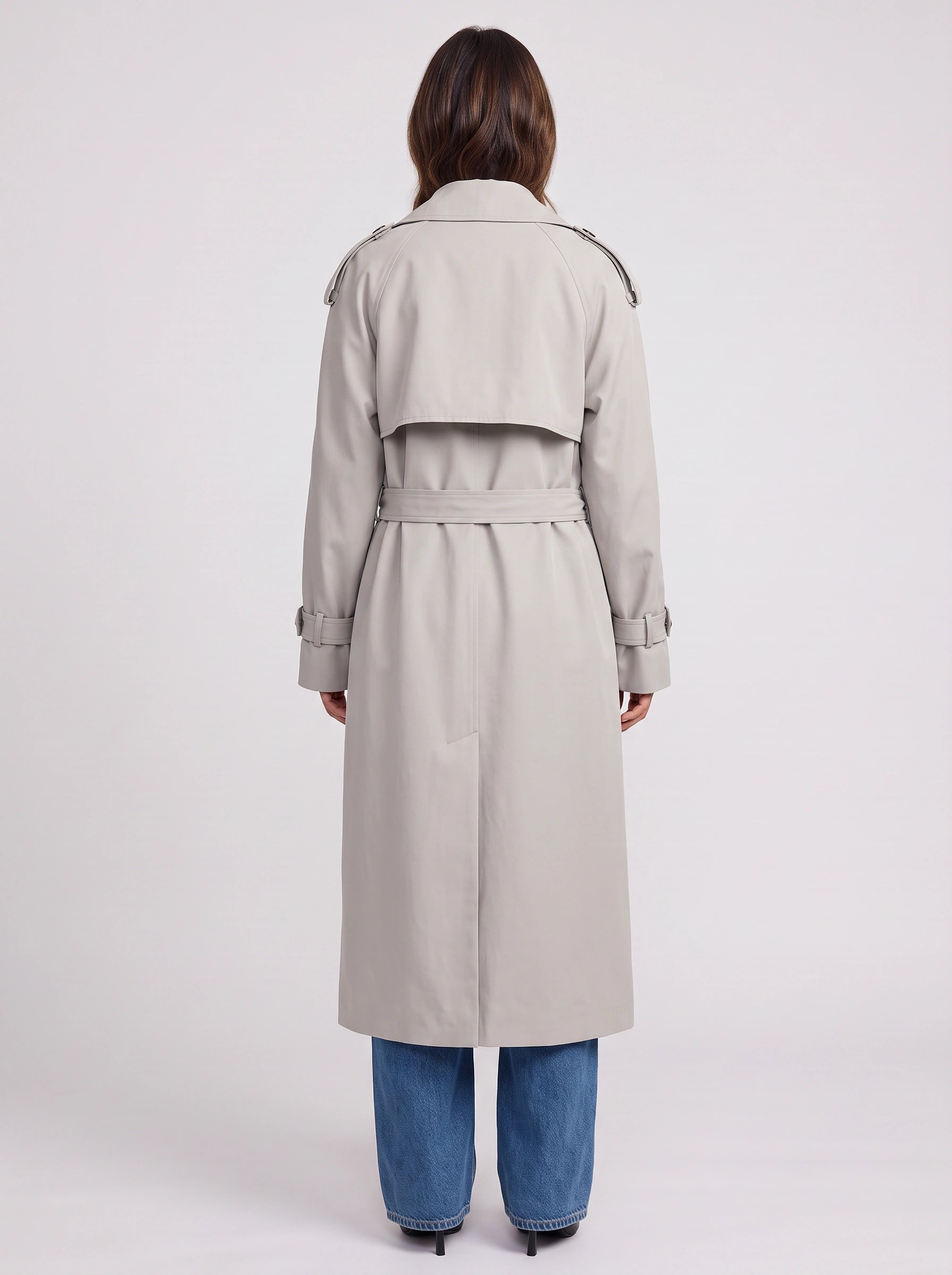 Kestrel Double-Breasted Longline Trench Coat – Women Waterproof Classic Belted Winter Oversized Trench Coat